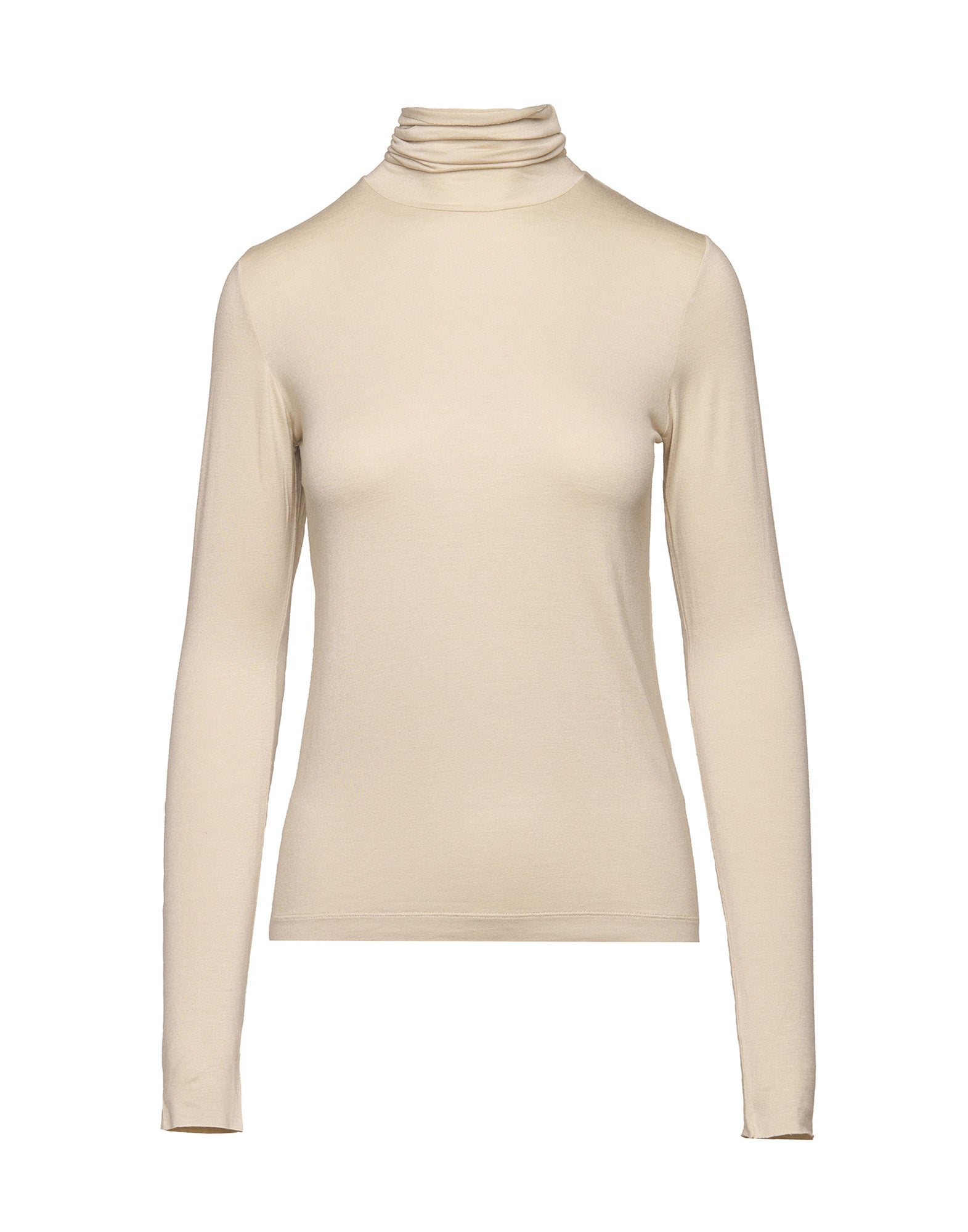T-shirt Collo Alto Taglio Vivo Stucco