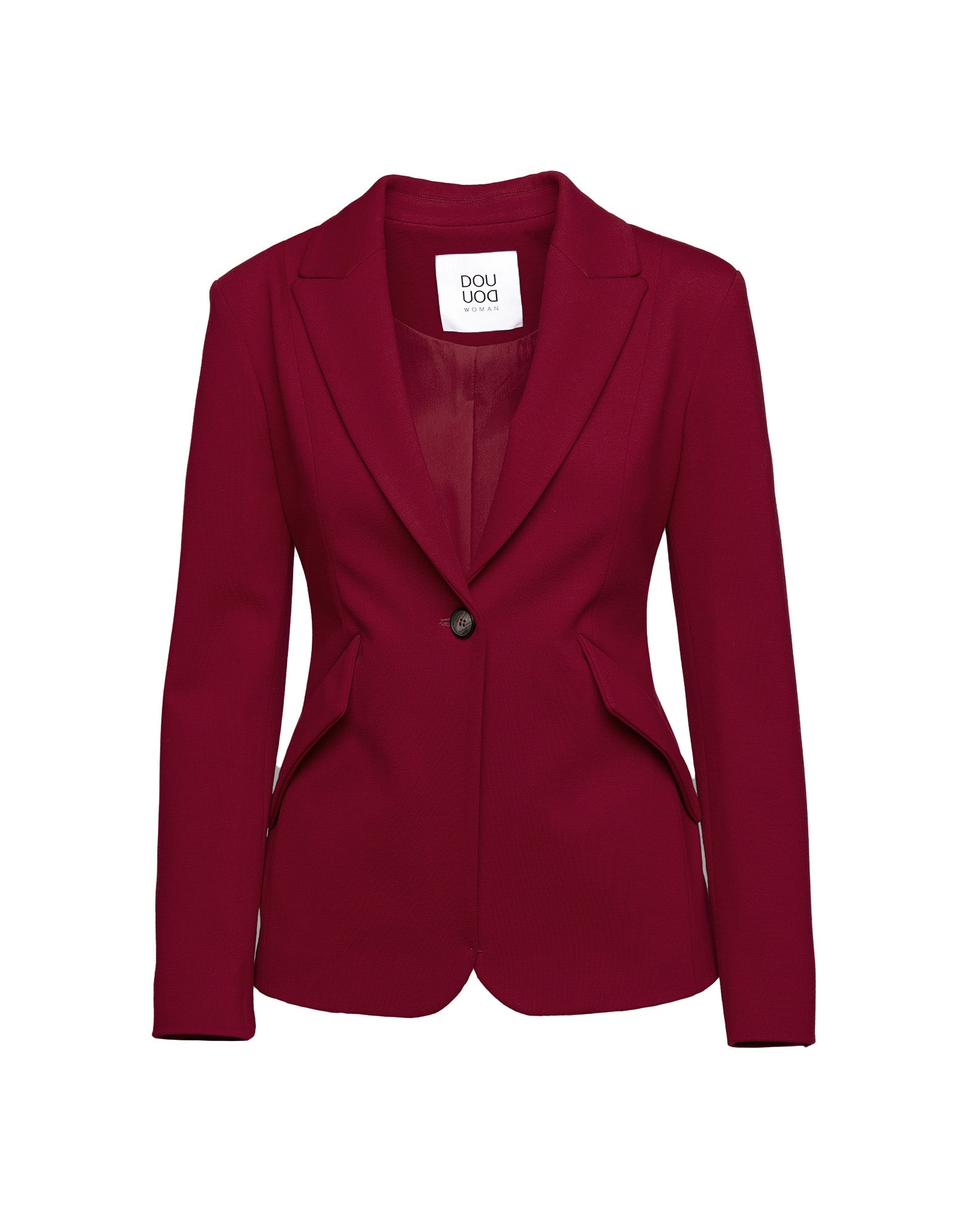 Blazer Sfiancato Monopetto in Punto Milano Bordeaux