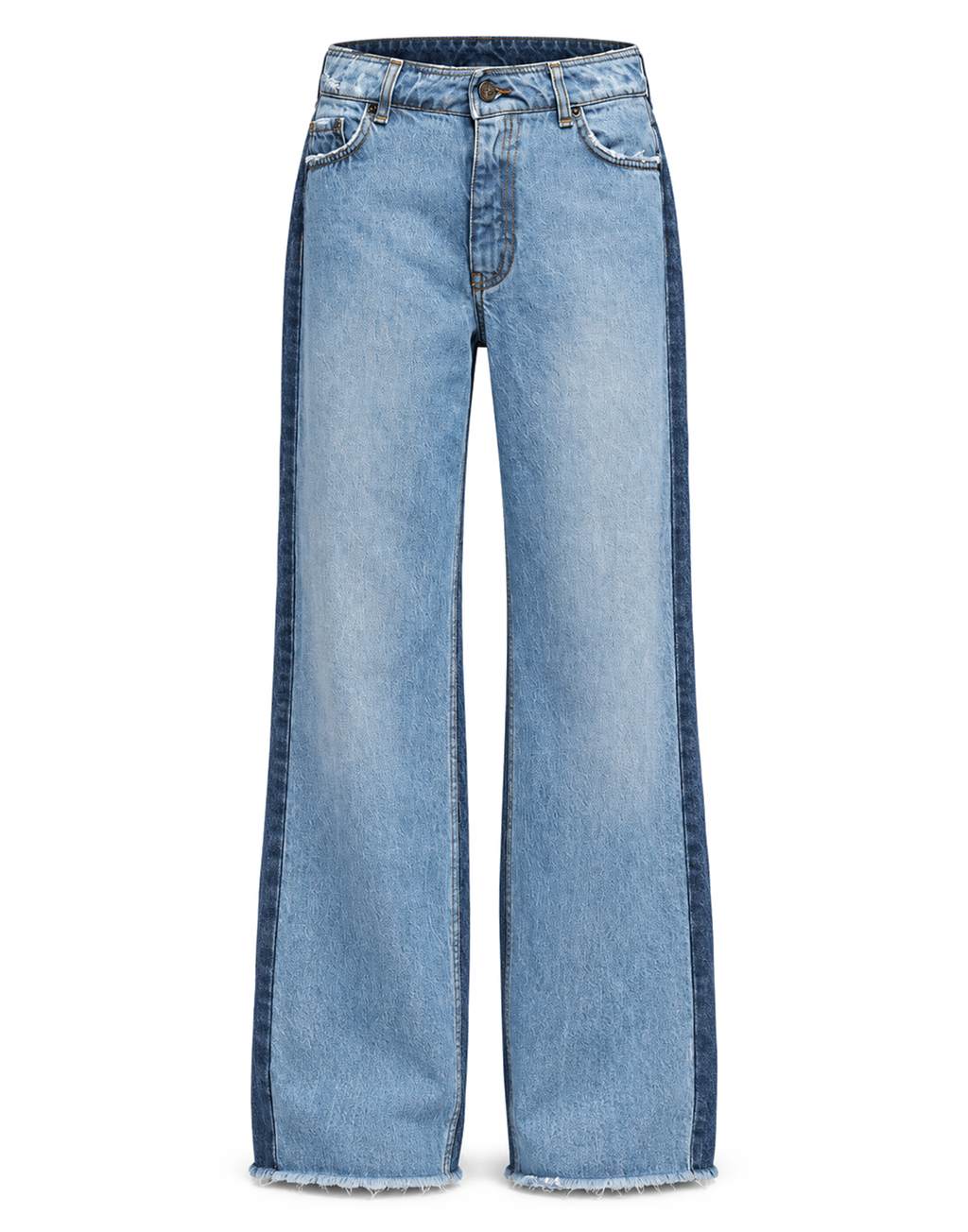 Two-Tone Palazzo 5-Pocket Jeans