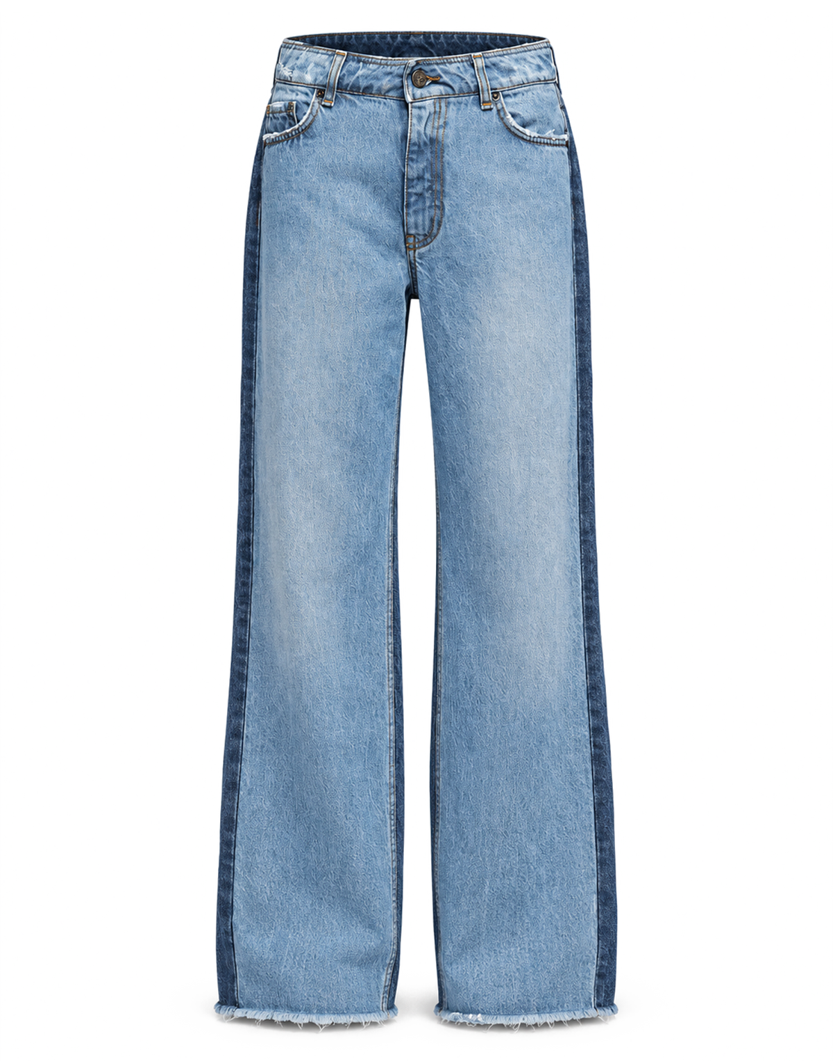 Two-Tone Palazzo 5-Pocket Jeans