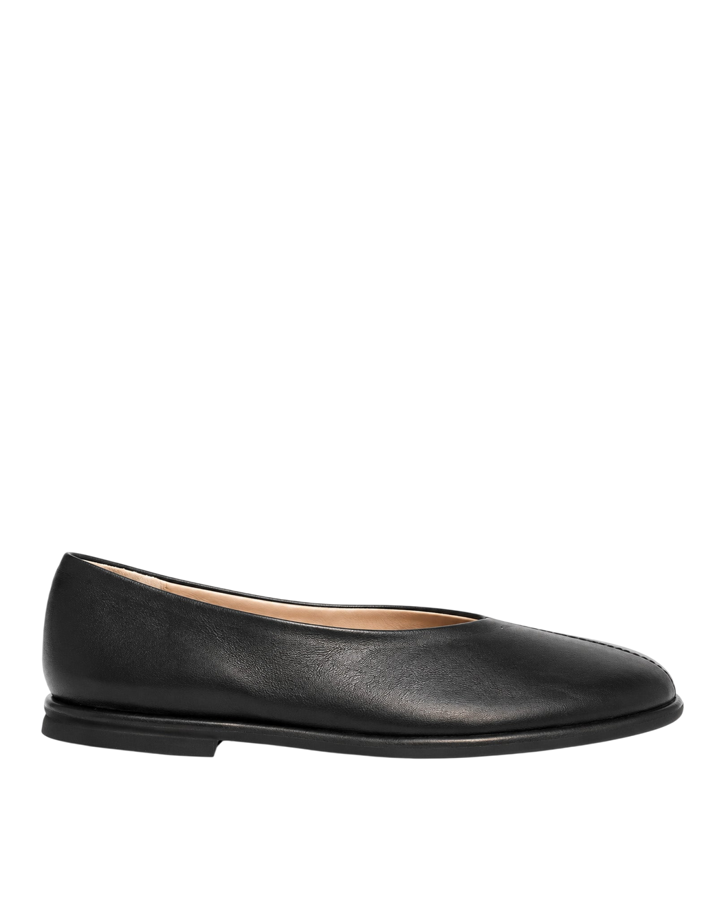 Ballerina Fondo Cuoio in Pelle Nera