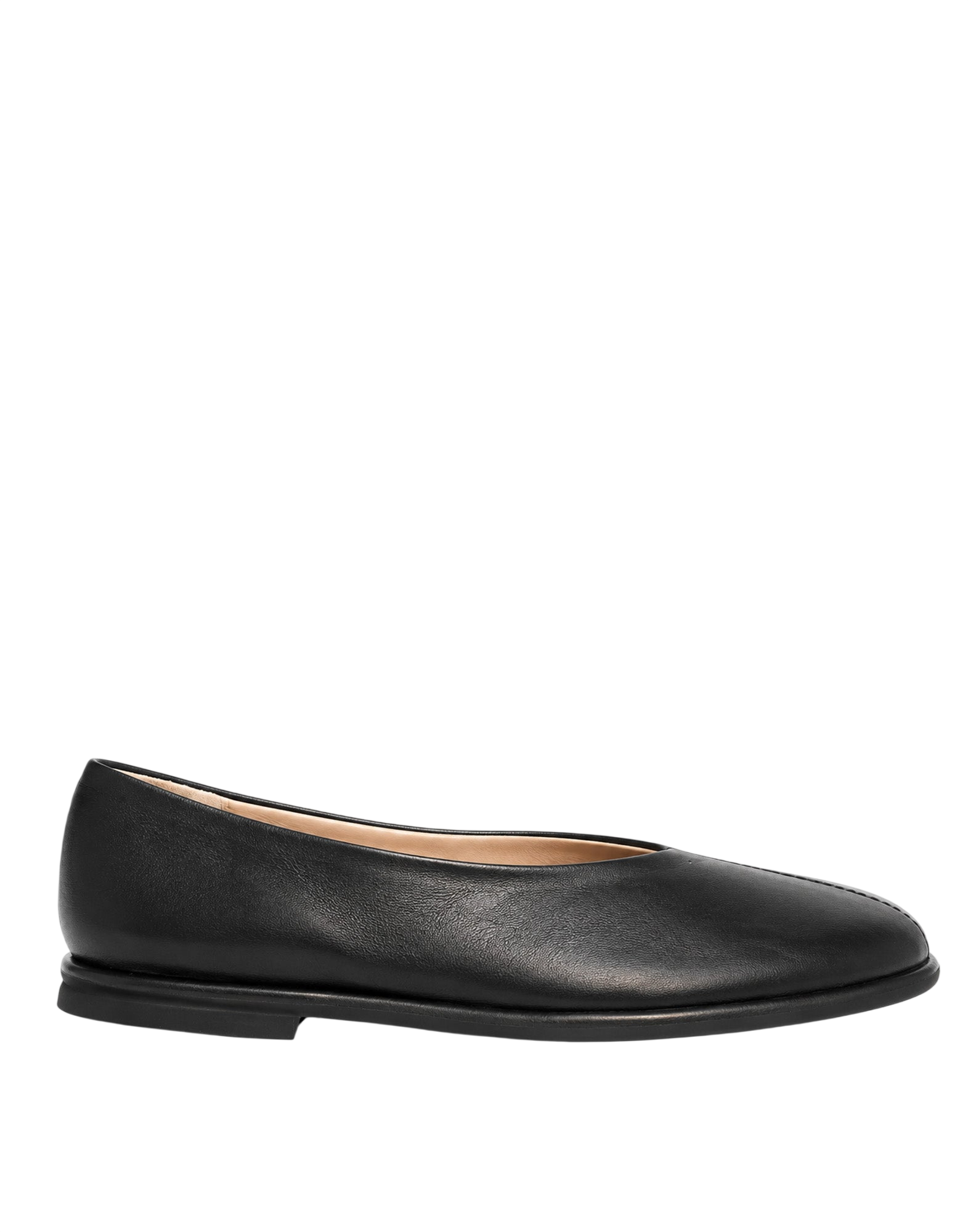 Ballerina Fondo Cuoio in Pelle Nera