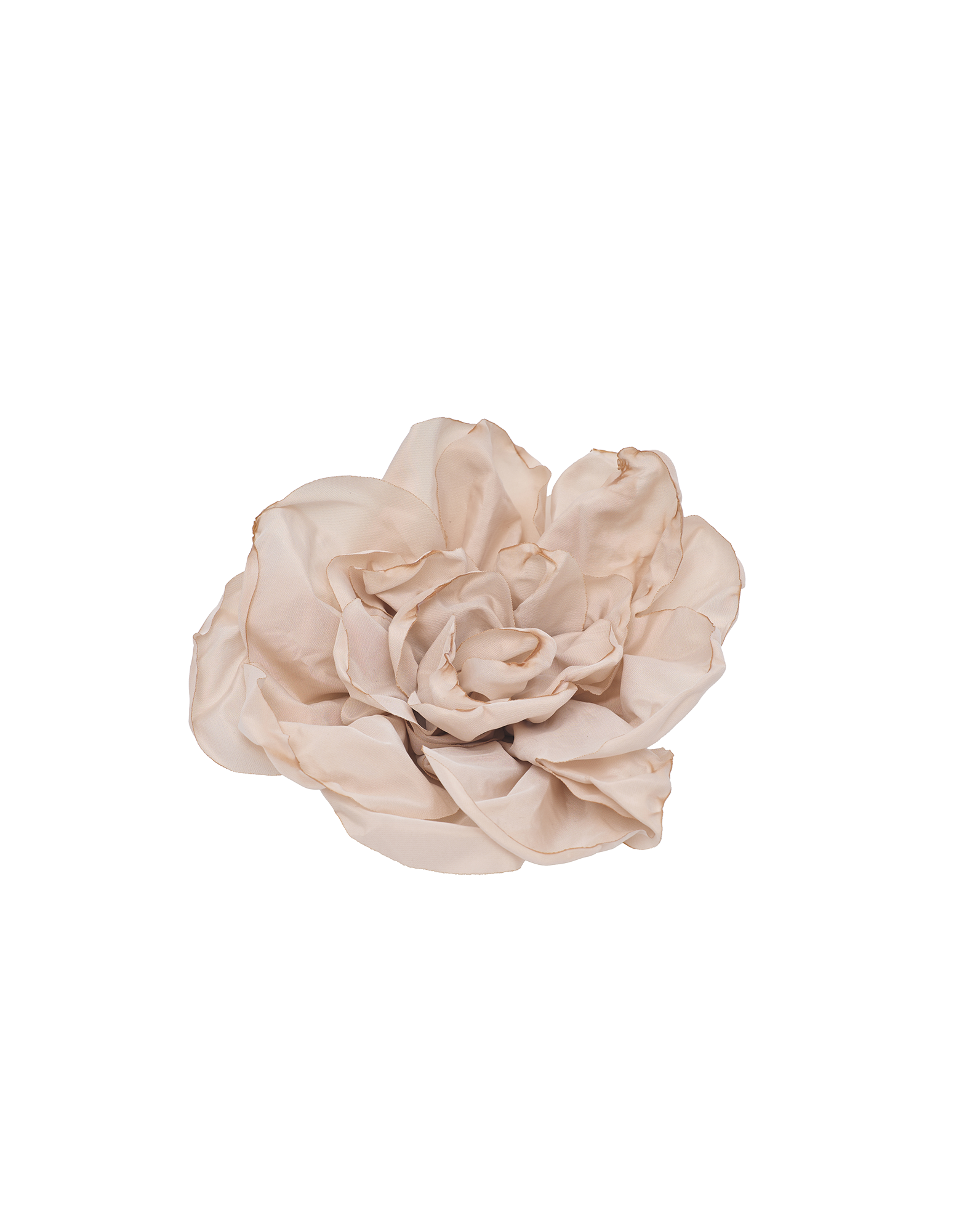Spilla Fiore in Taffetà Beige