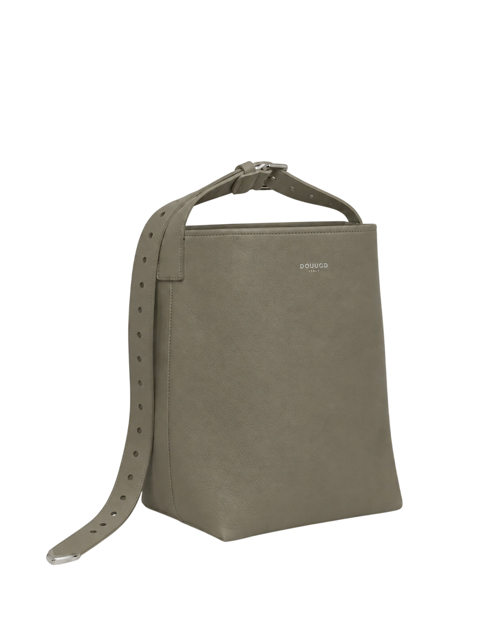 Sac seau Tilla en cuir mousse militaire