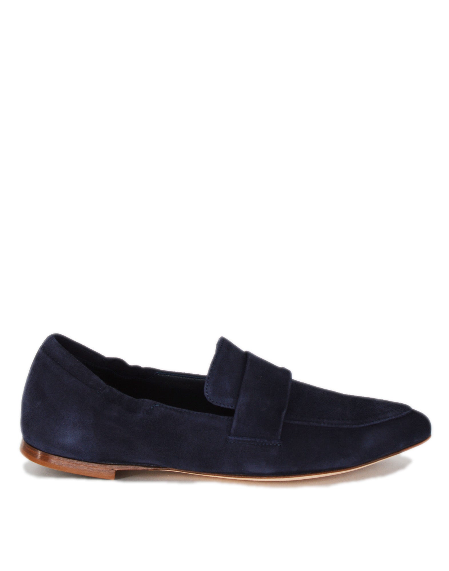 Mocassini a Punta in Camoscio Blu