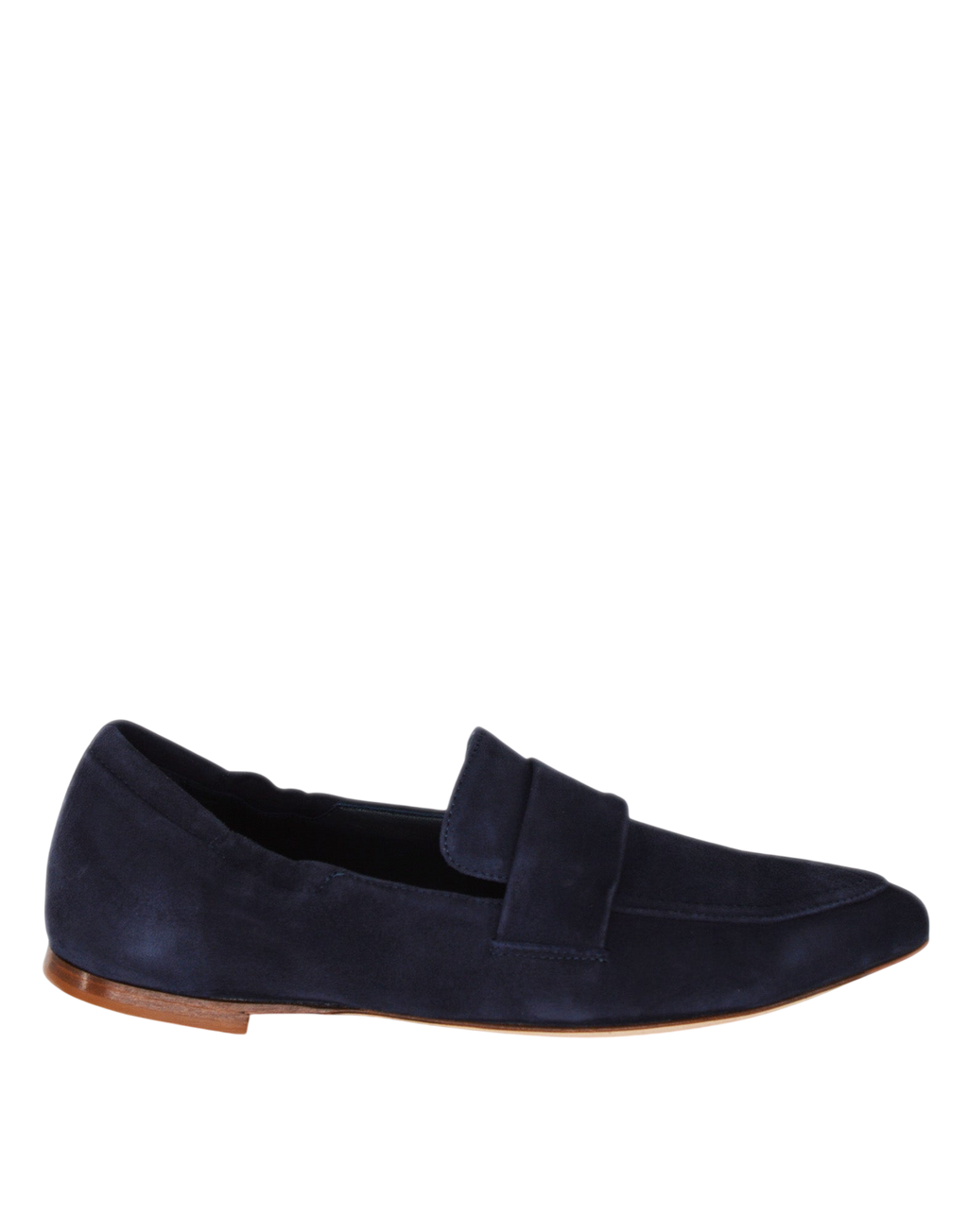 Mocassini a Punta in Camoscio Blu