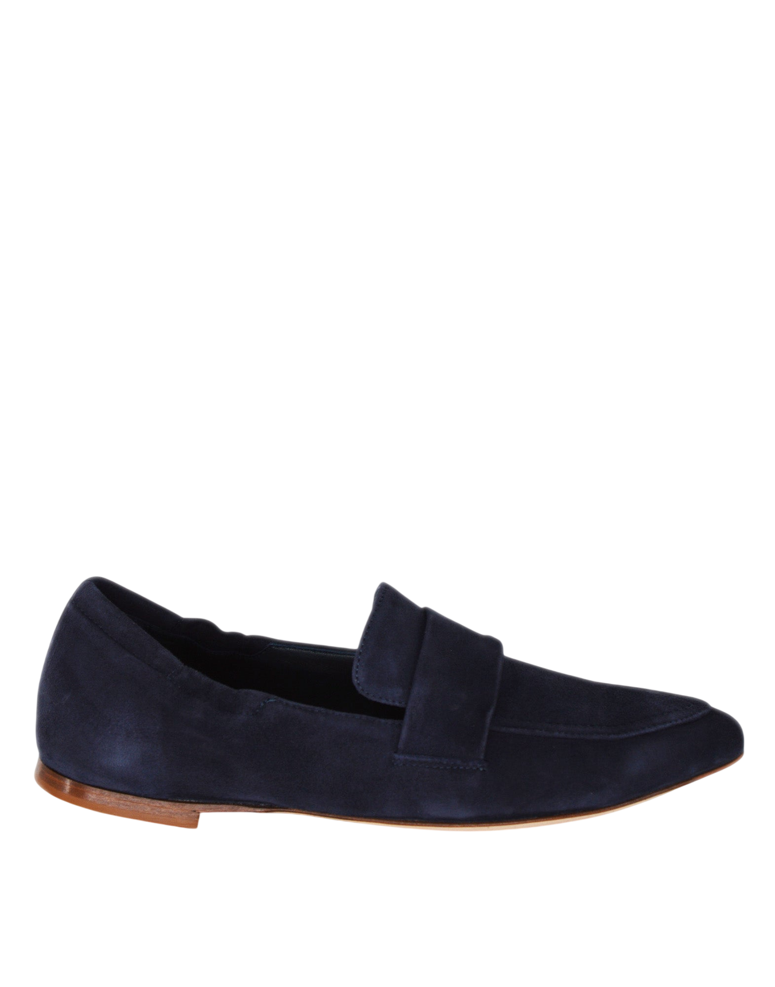 Mocassini a Punta in Camoscio Blu