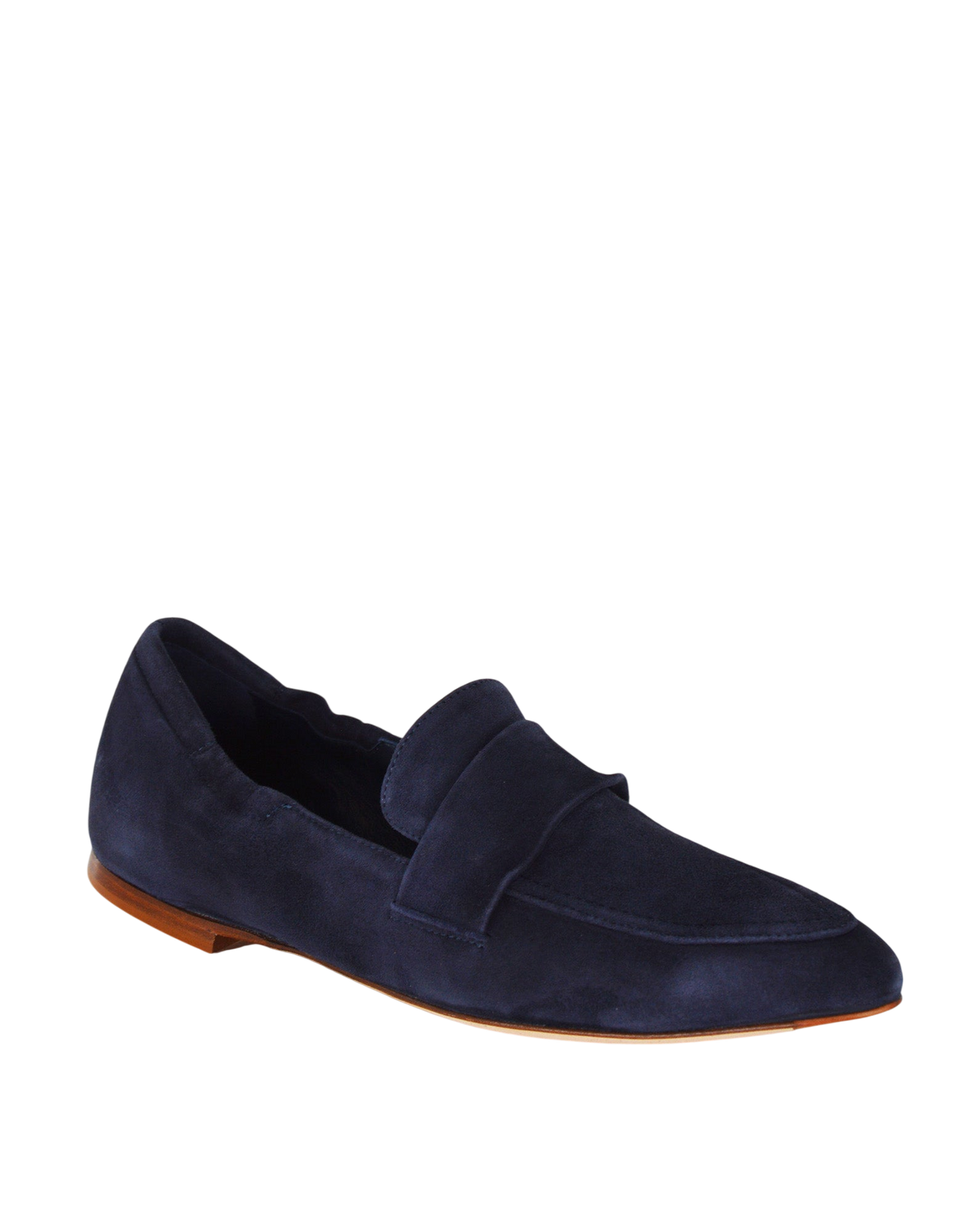 Mocassini a Punta in Camoscio Blu