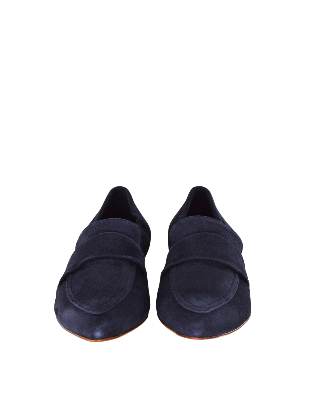 Mocassini a Punta in Camoscio Blu