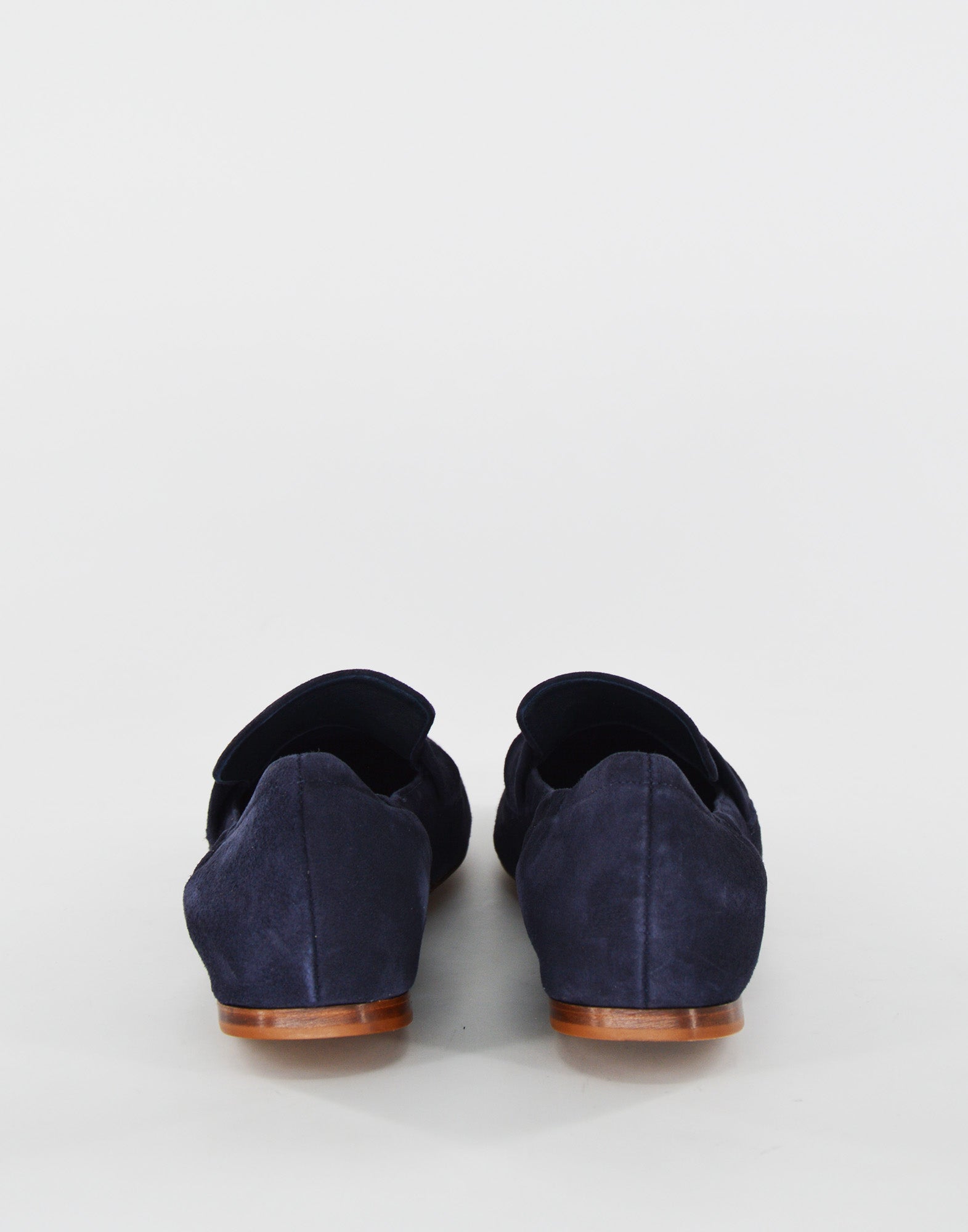 Mocassini a Punta in Camoscio Blu