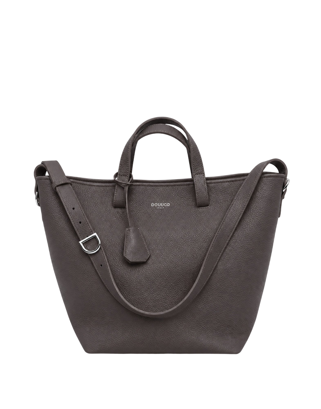 Giulia Shopping Bag in Ebony Pebbled Leather