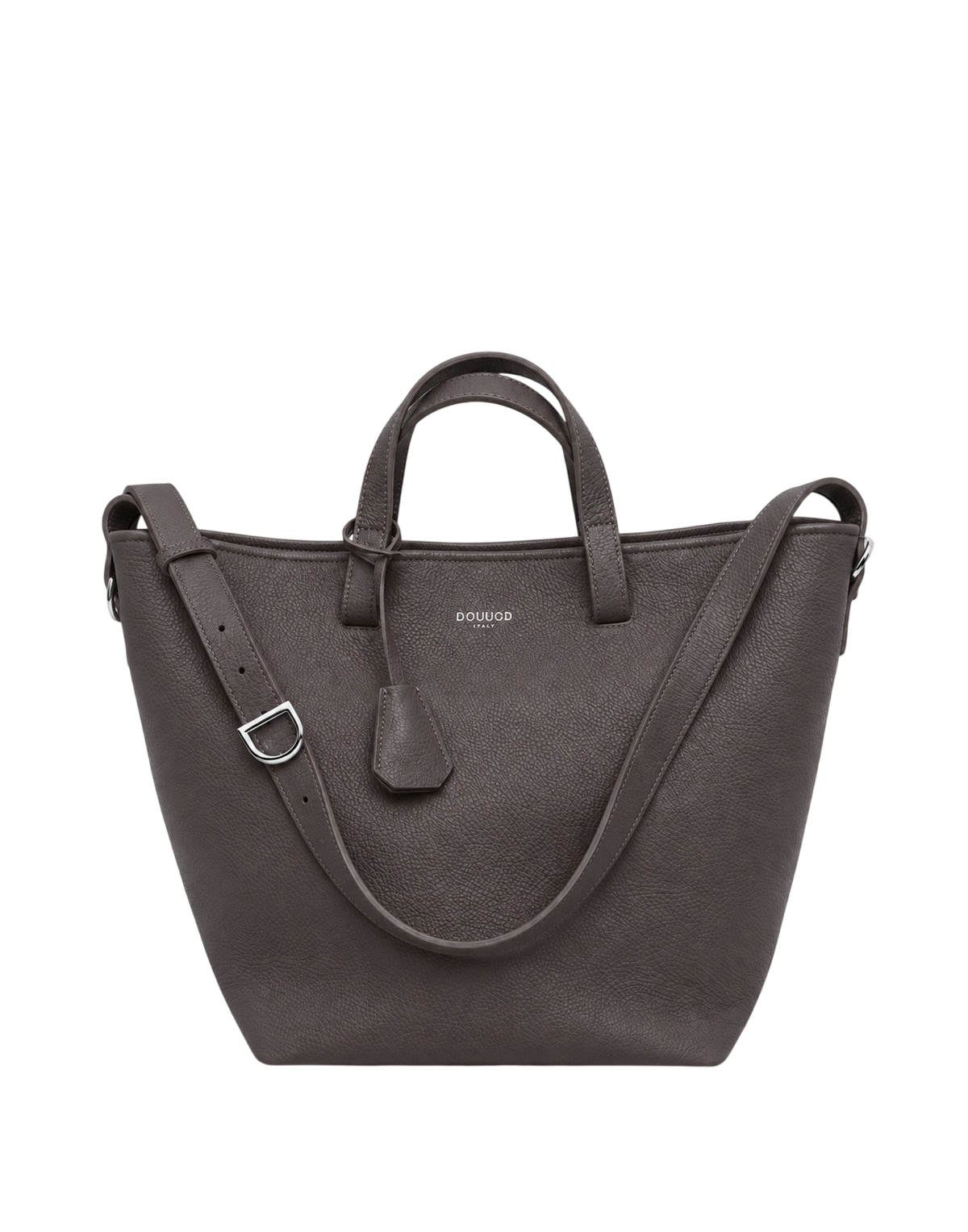 Giulia Shopping Bag in Ebony Pebbled Leather