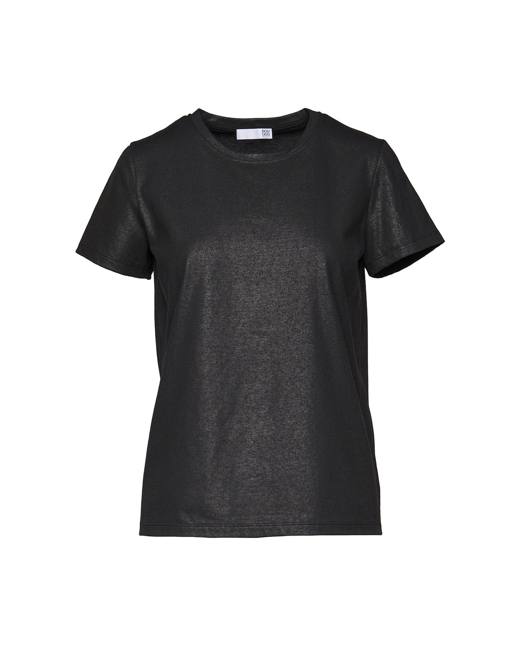 T-shirt a Manica Corta in Jersey di Cotone Spalmato Artigianalmente