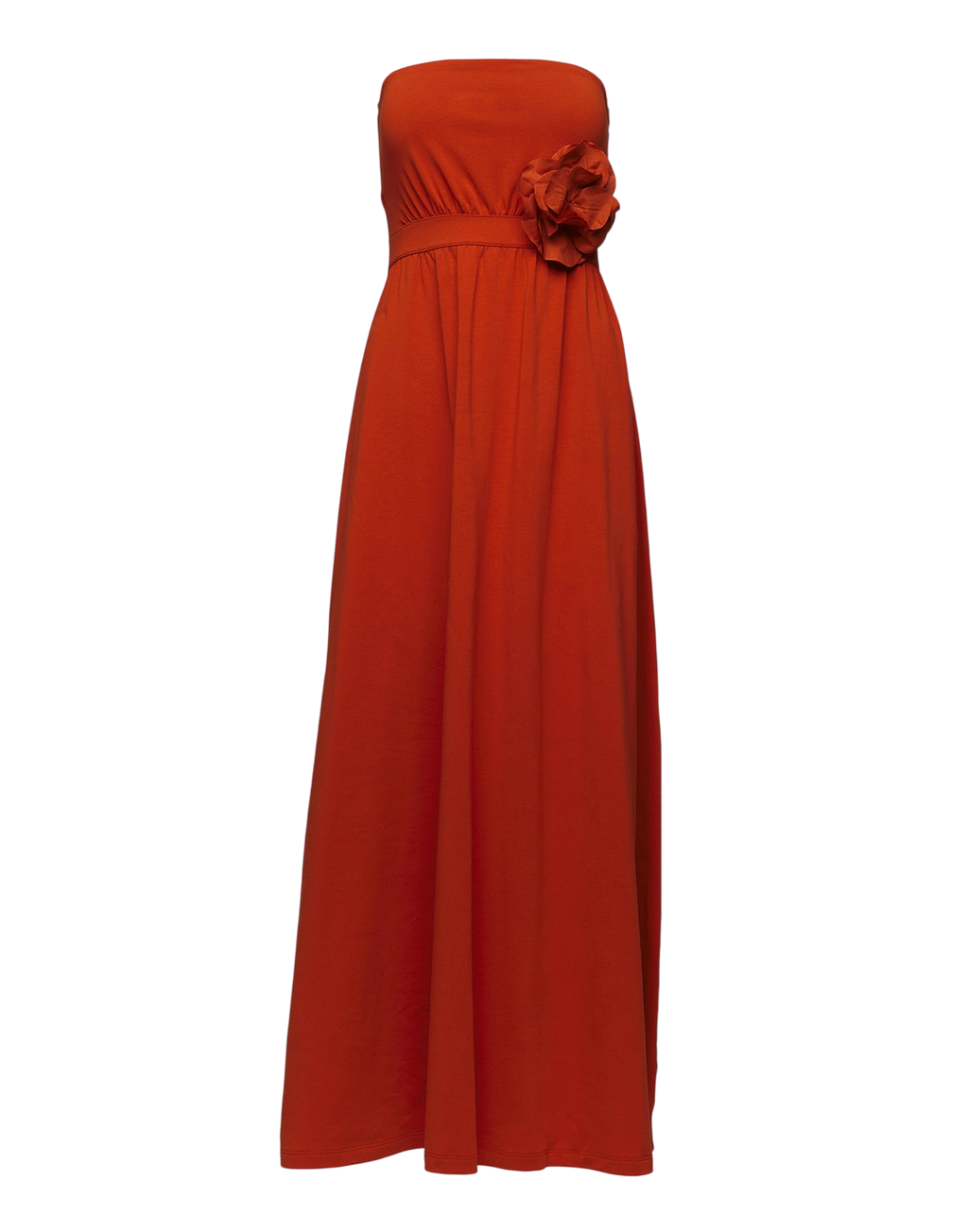 Jersey Décolleté Dress with Long Cotto Skirt