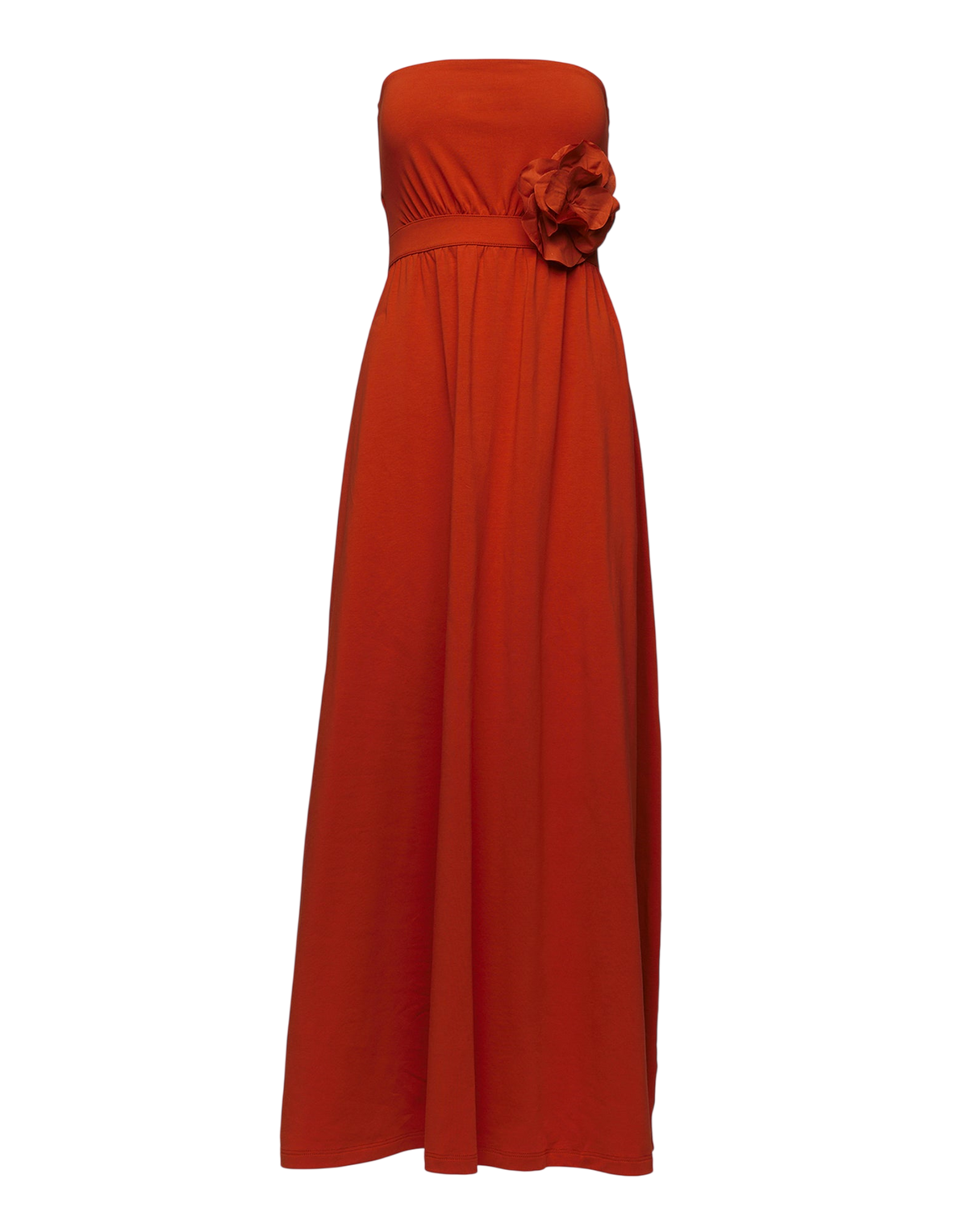 Jersey Décolleté Dress with Long Cotto Skirt