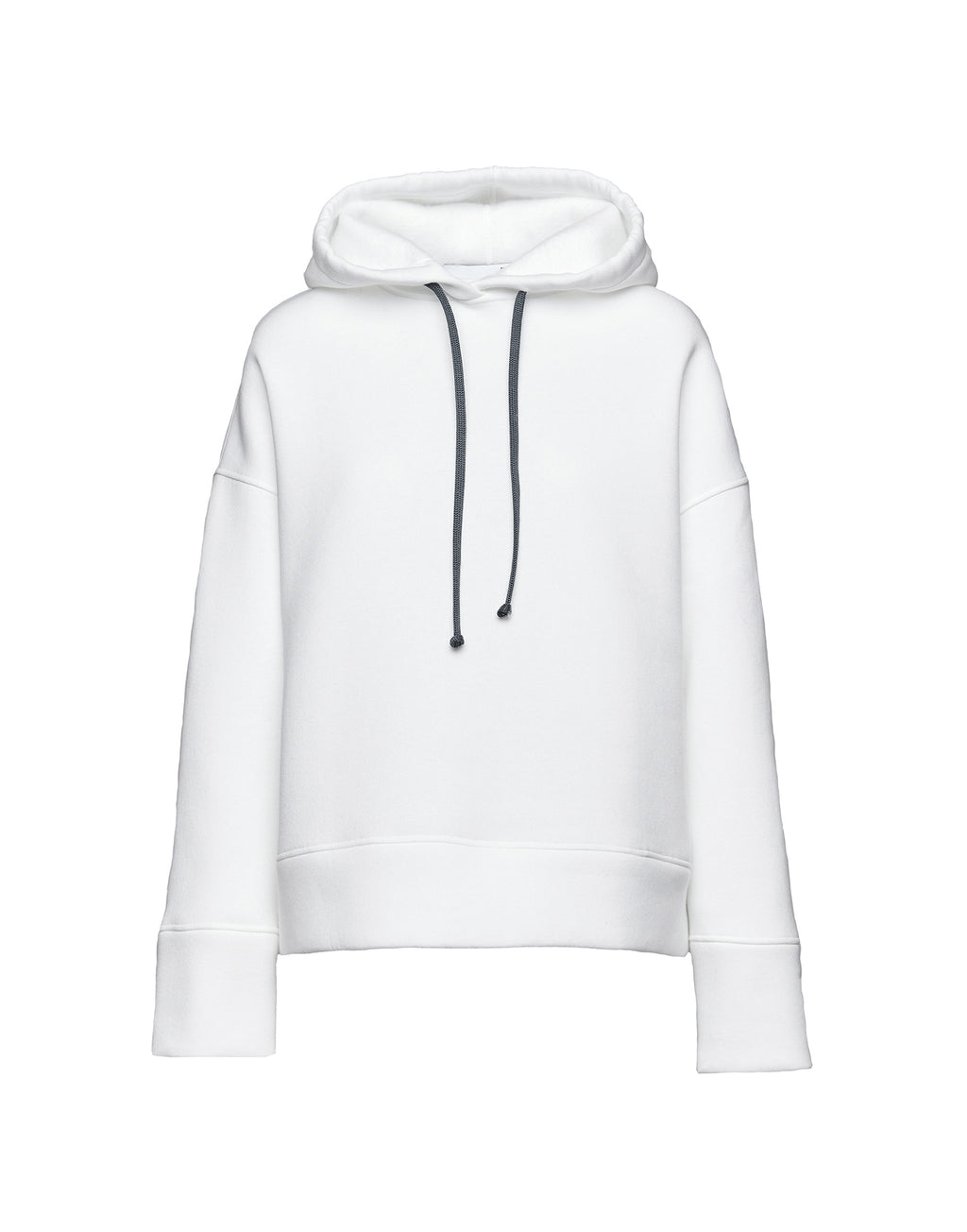 Felpa con Cappuccio in Cotone con Logo sulla Manica Panna