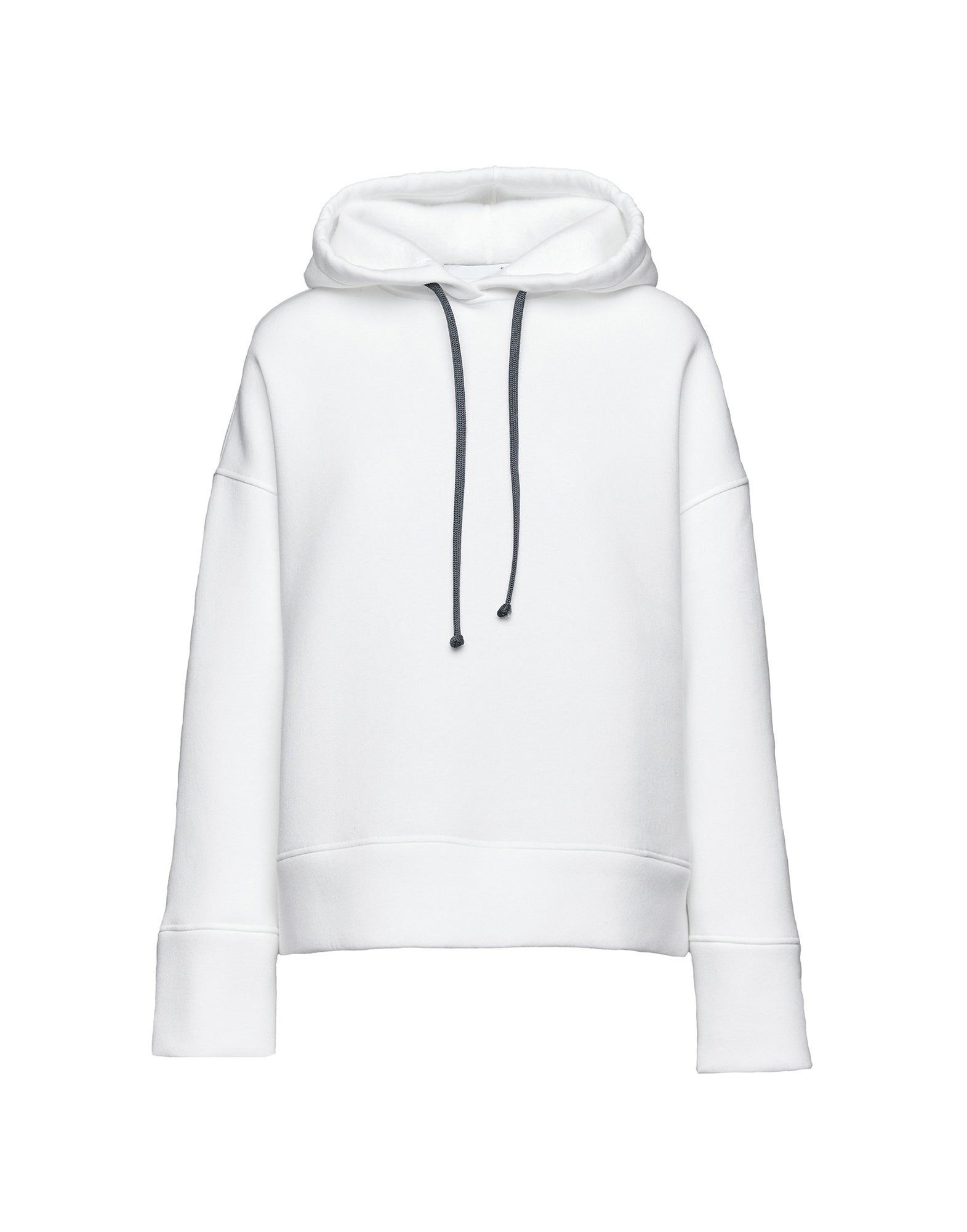 Felpa con Cappuccio in Cotone con Logo sulla Manica Panna