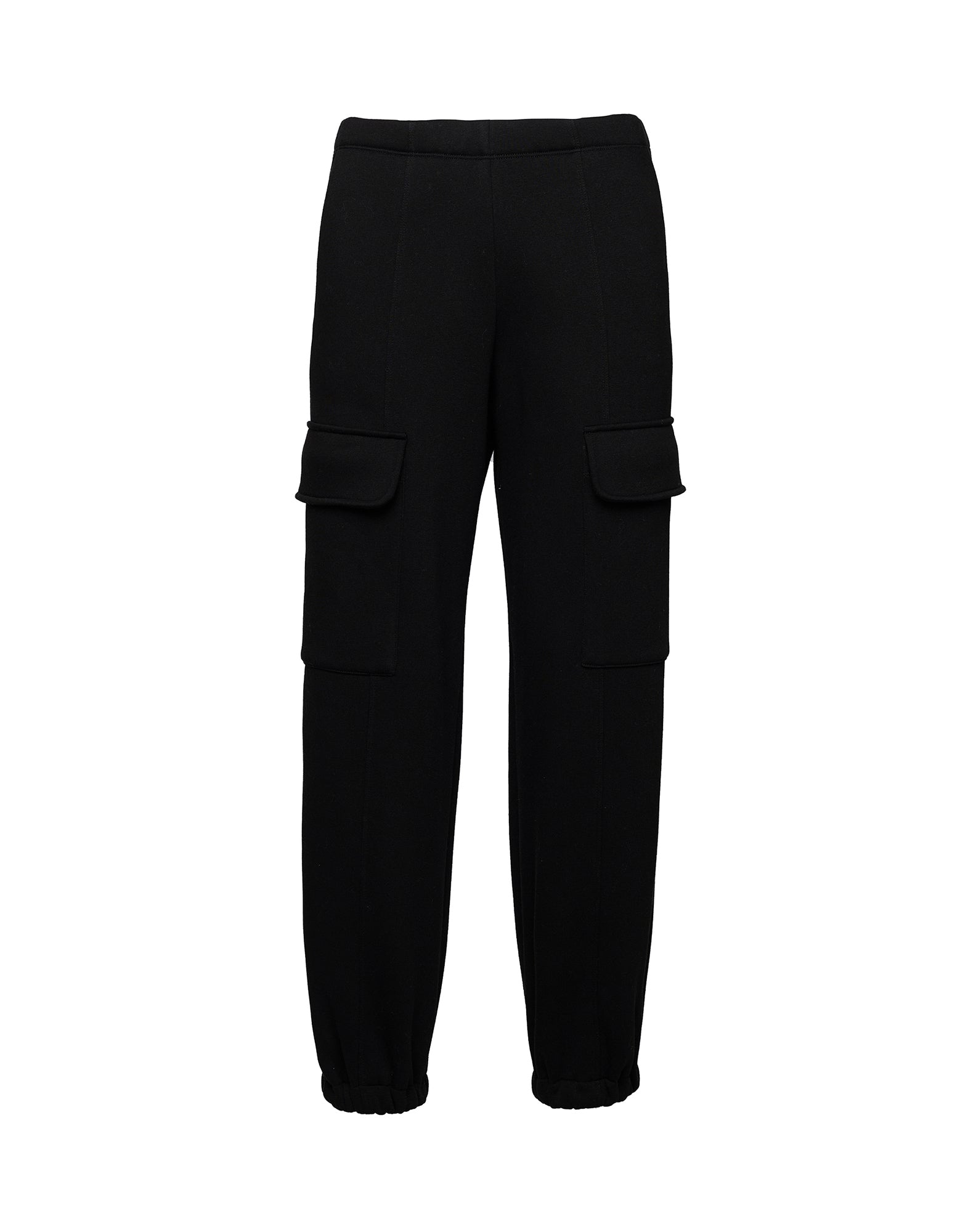 Pantaloni Cargo in Felpa Soft Neri