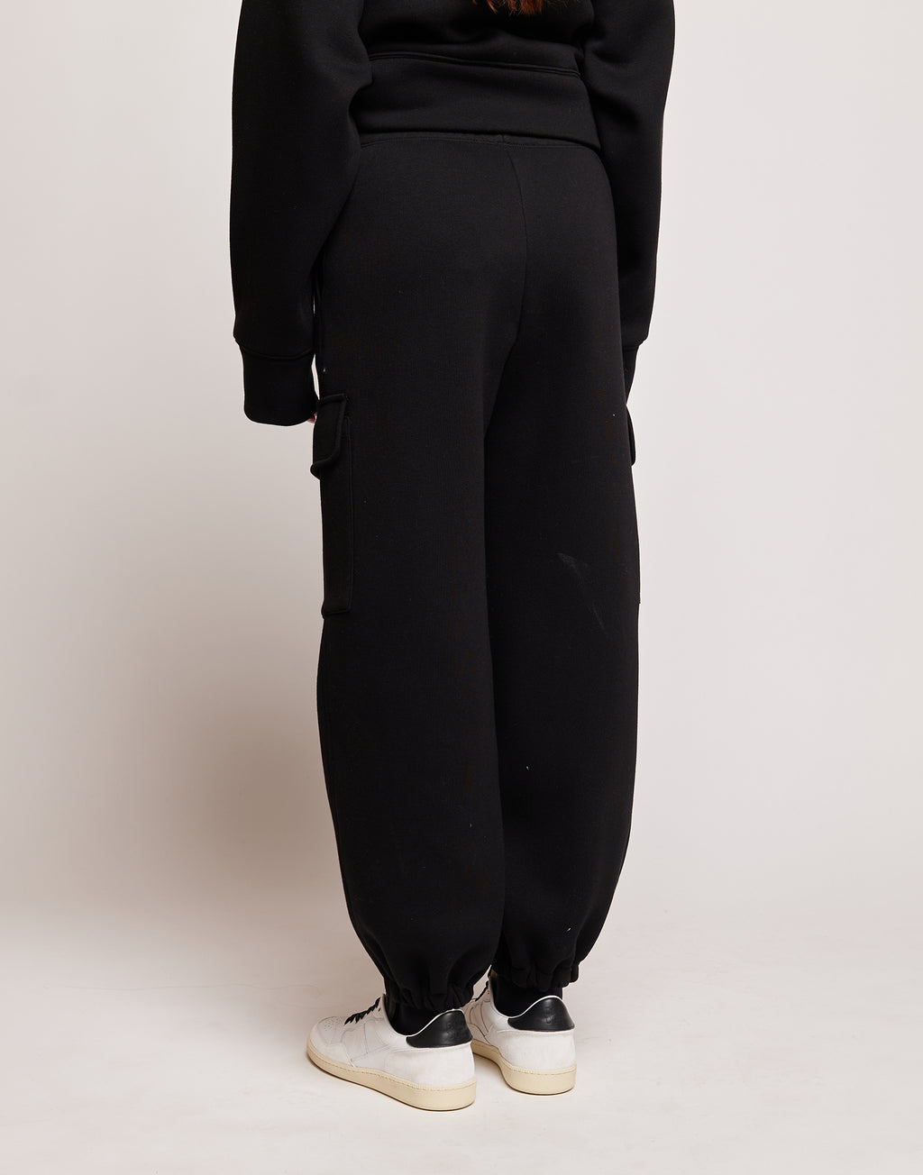 Pantaloni Cargo in Felpa Soft Neri