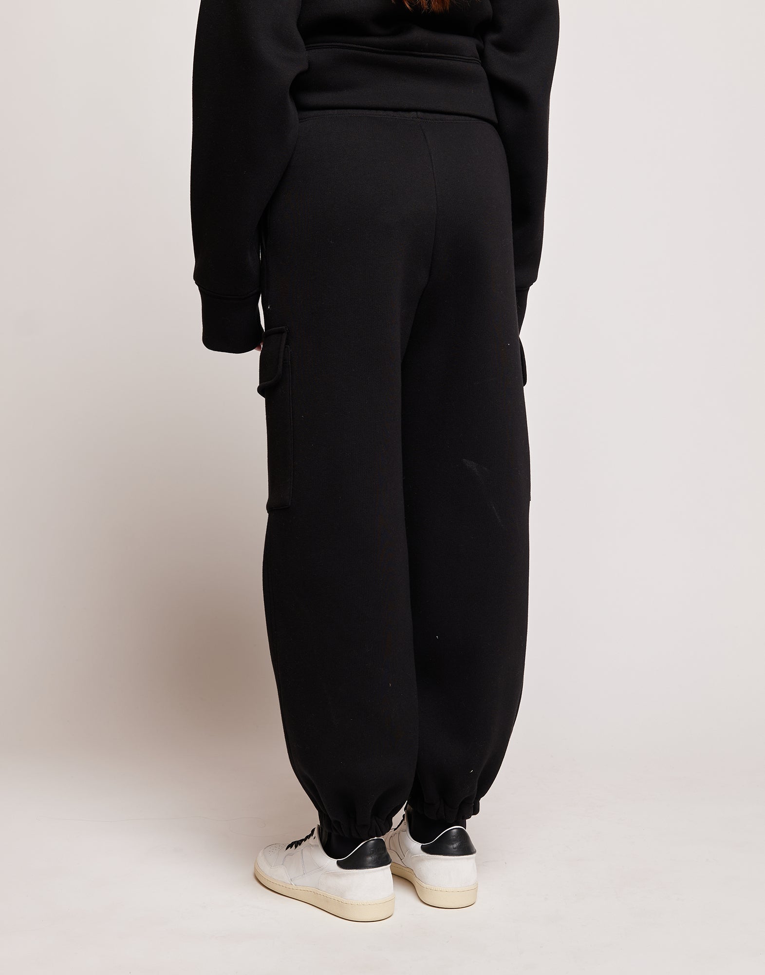 Pantaloni Cargo in Felpa Soft Neri