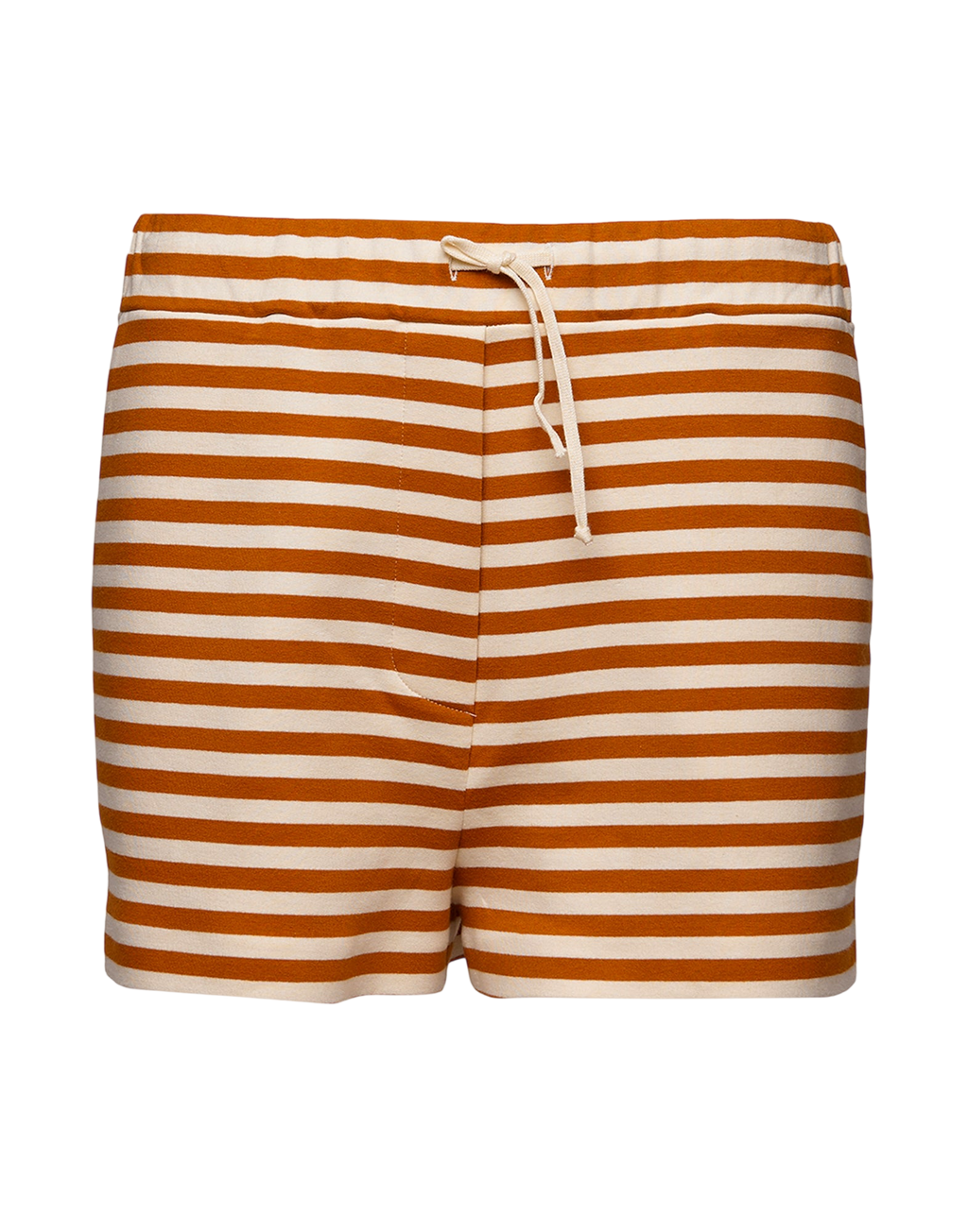 Shorts en molleton rayé sartorial safran/lait