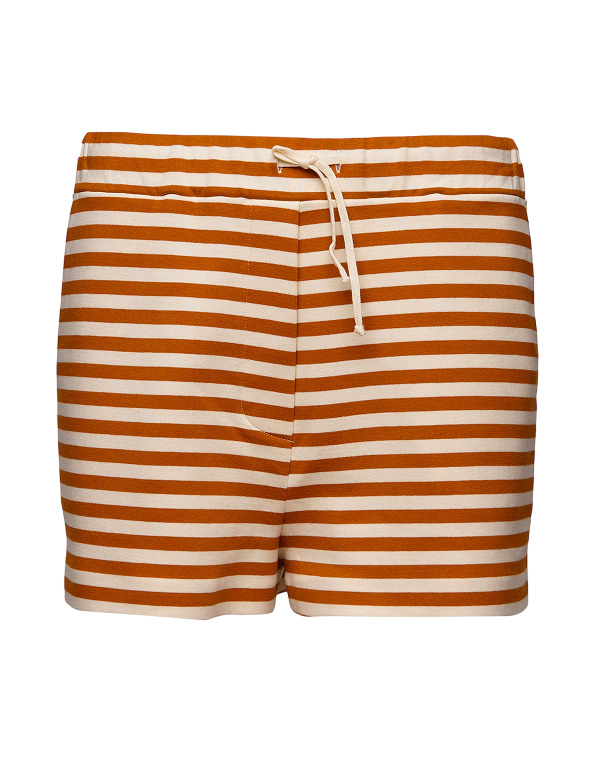 Shorts en molleton rayé sartorial safran/lait