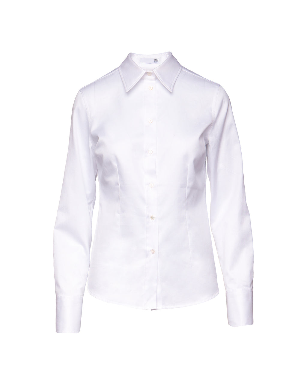 Camicia Slim con Gemelli in Popeline Oxford Bianco
