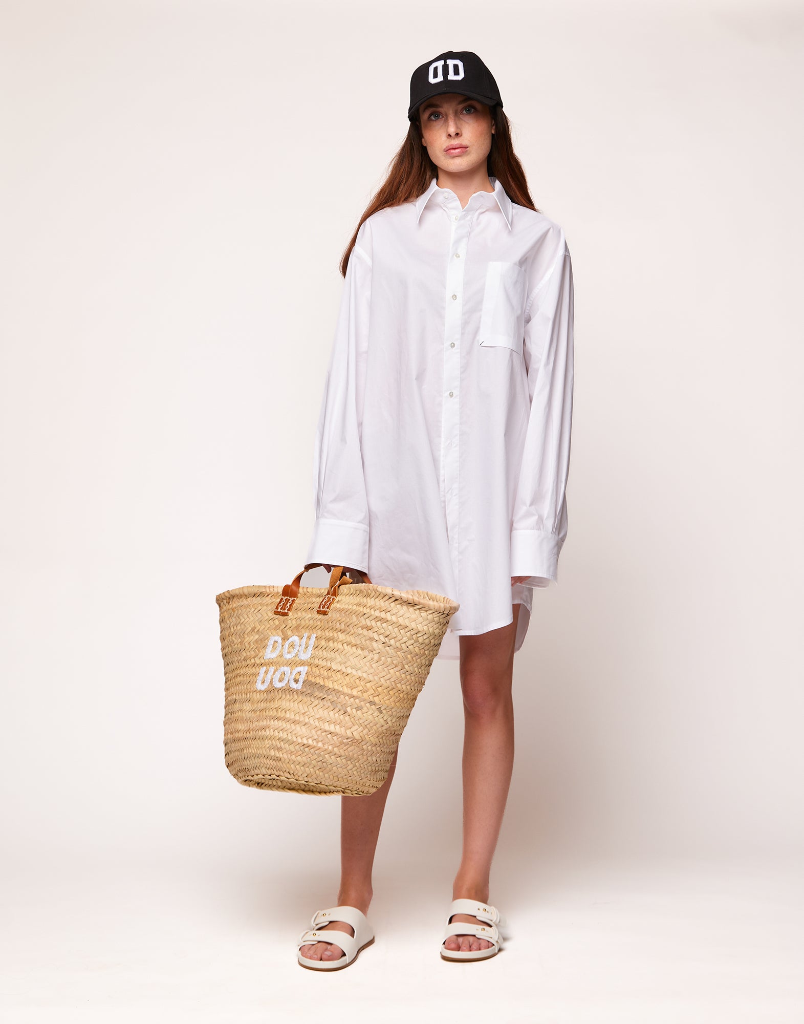 Camicia Lunga in Popeline Off White