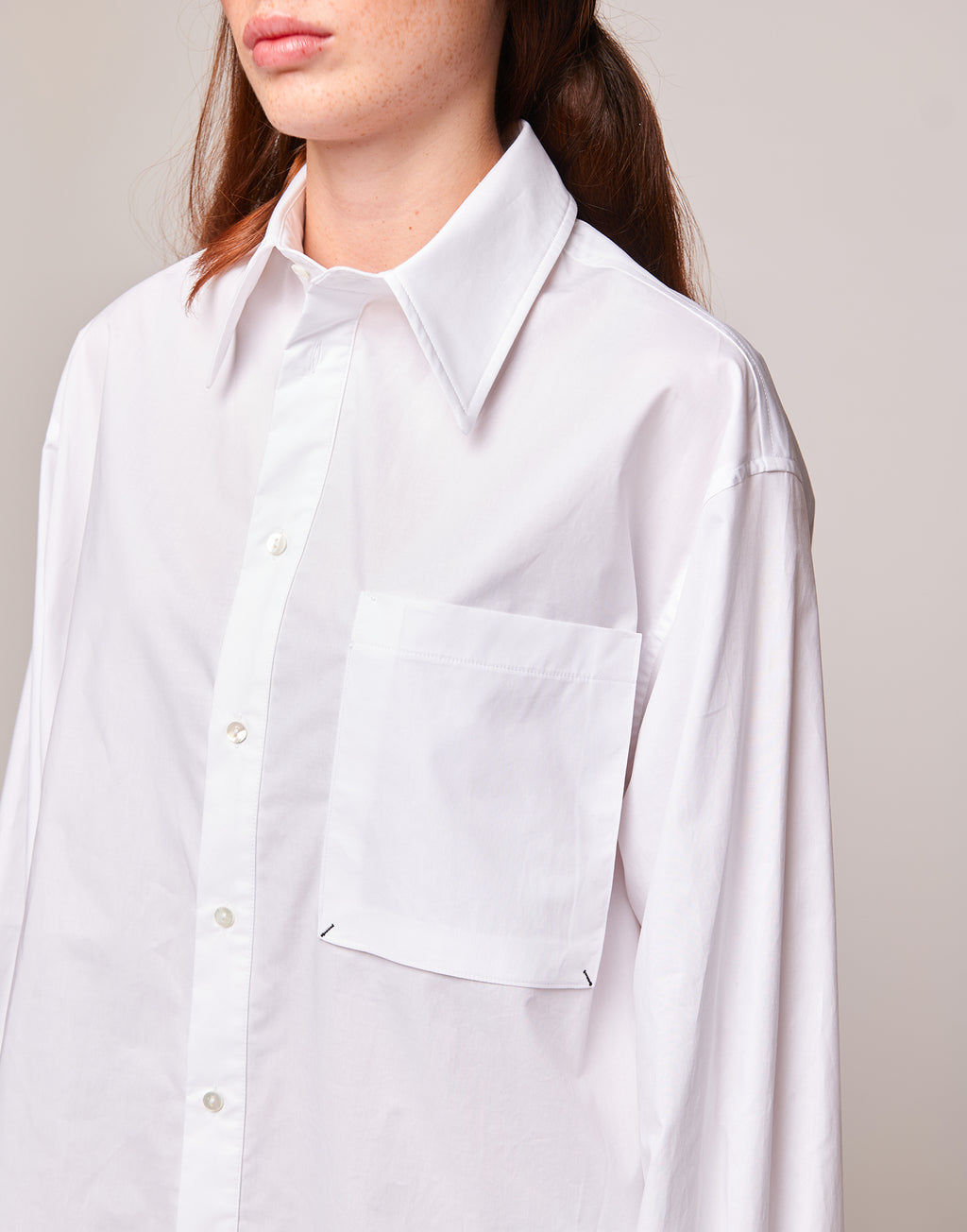 Camicia Lunga in Popeline Off White