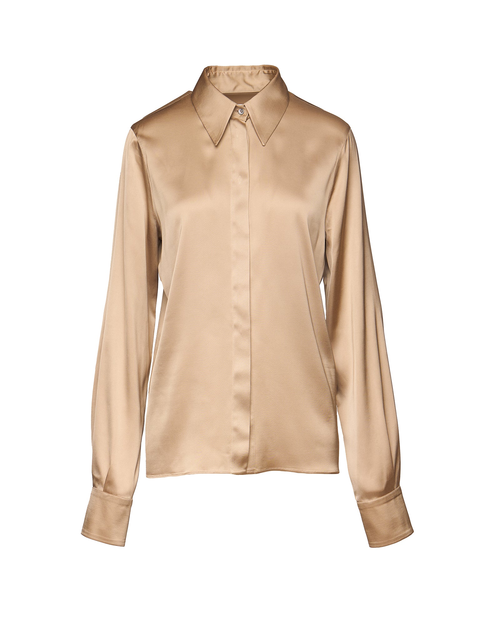 Camicia a Uomo in Raso Stretch Oro