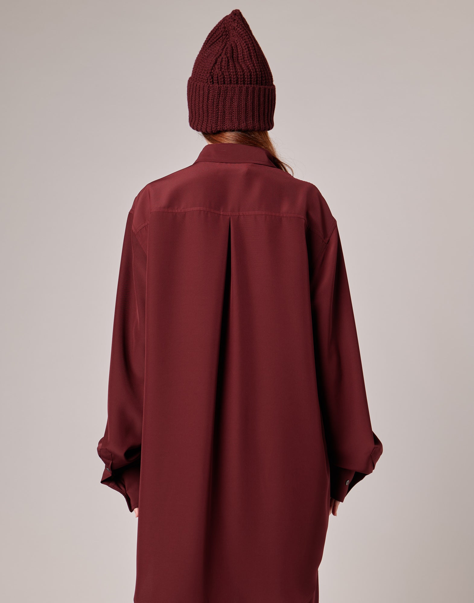 Camicia Lunga Over in Cady Bordeaux