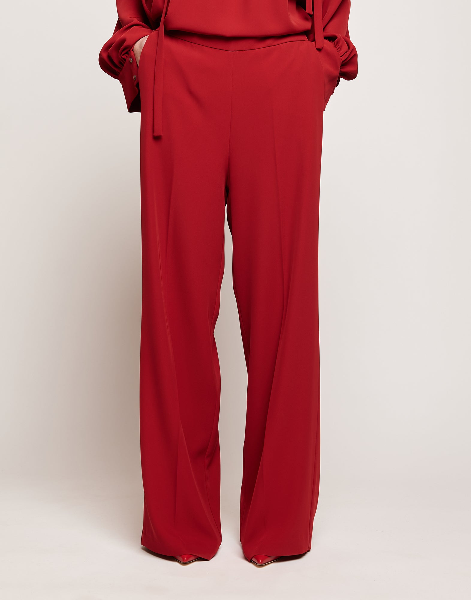 Pantaloni Ampi in Cady Fluido