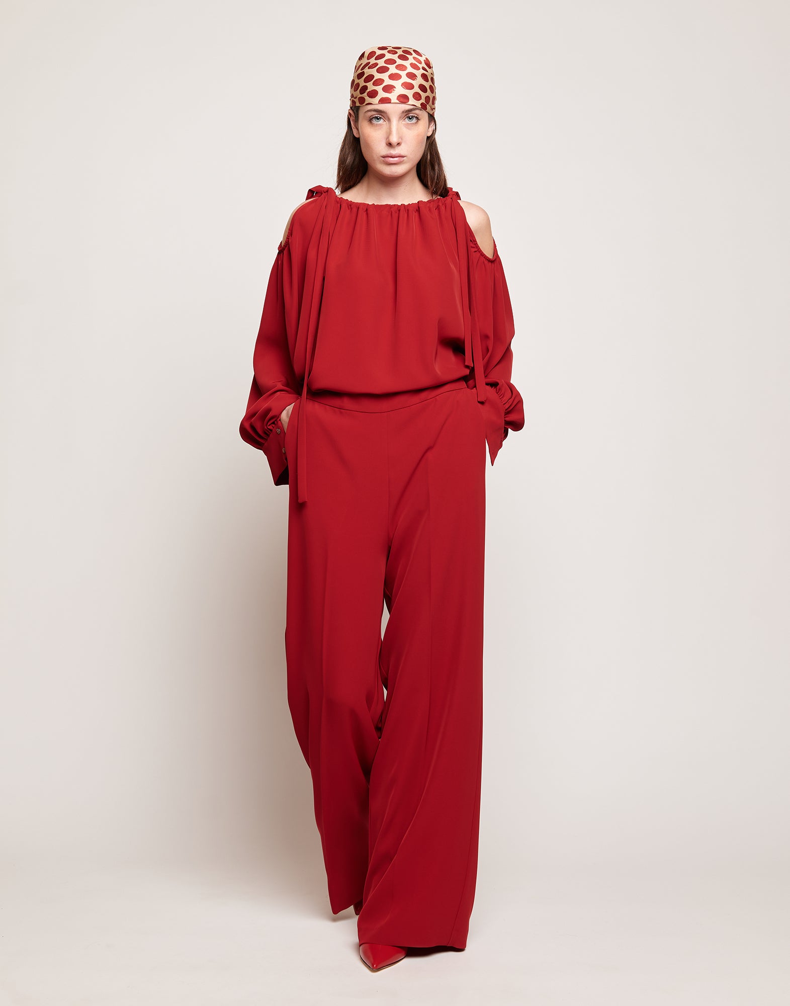 Pantaloni Ampi in Cady Fluido
