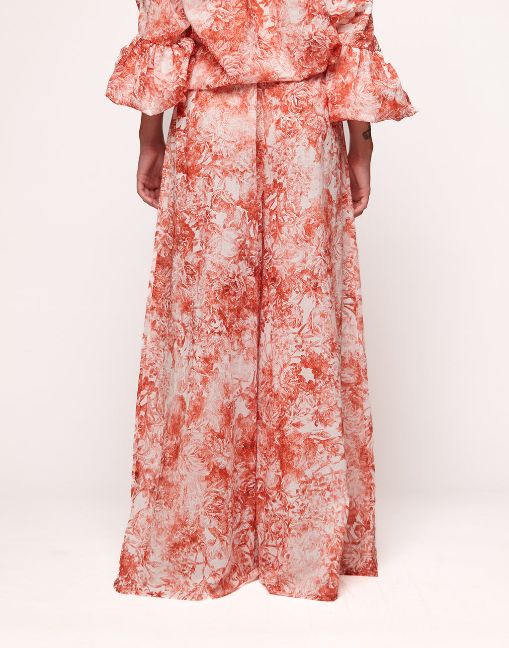 Pantaloni Ampi in Mussola Floreale Cotto