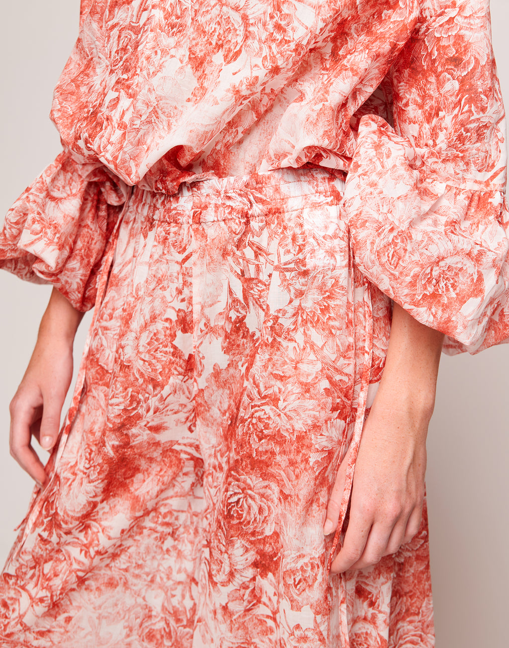 Pantaloni Ampi in Mussola Floreale Cotto