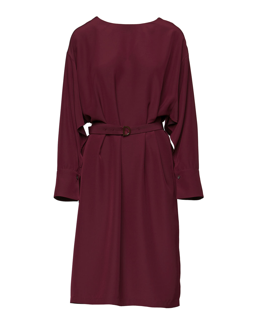 Abito Midi con Gemelli in Cady Bordeaux