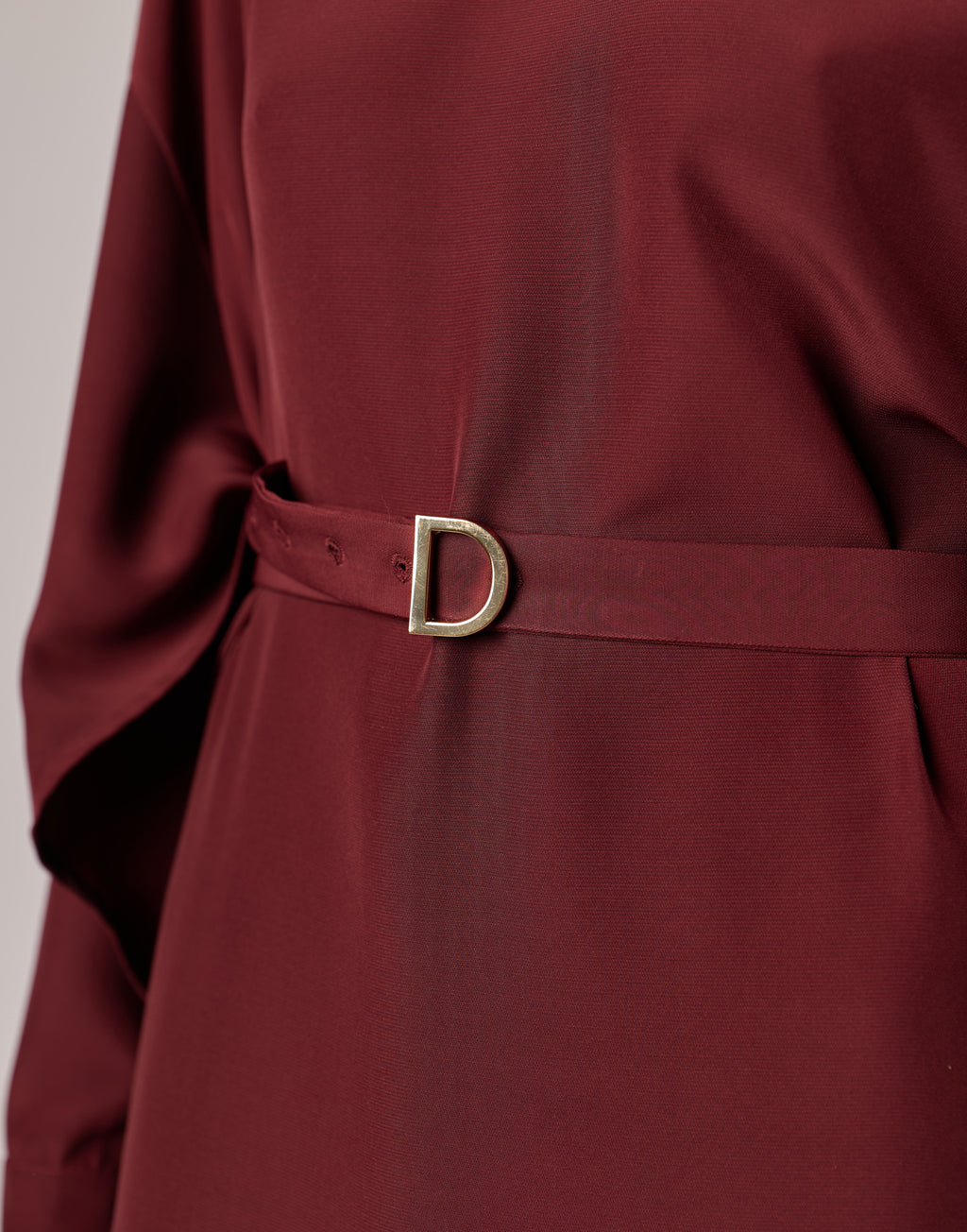 Abito Midi con Gemelli in Cady Bordeaux