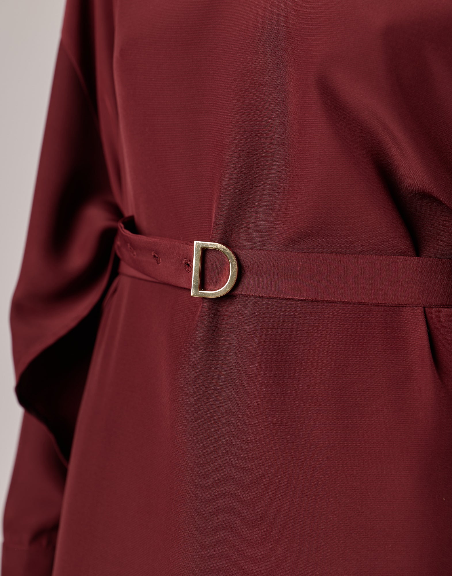 Abito Midi con Gemelli in Cady Bordeaux