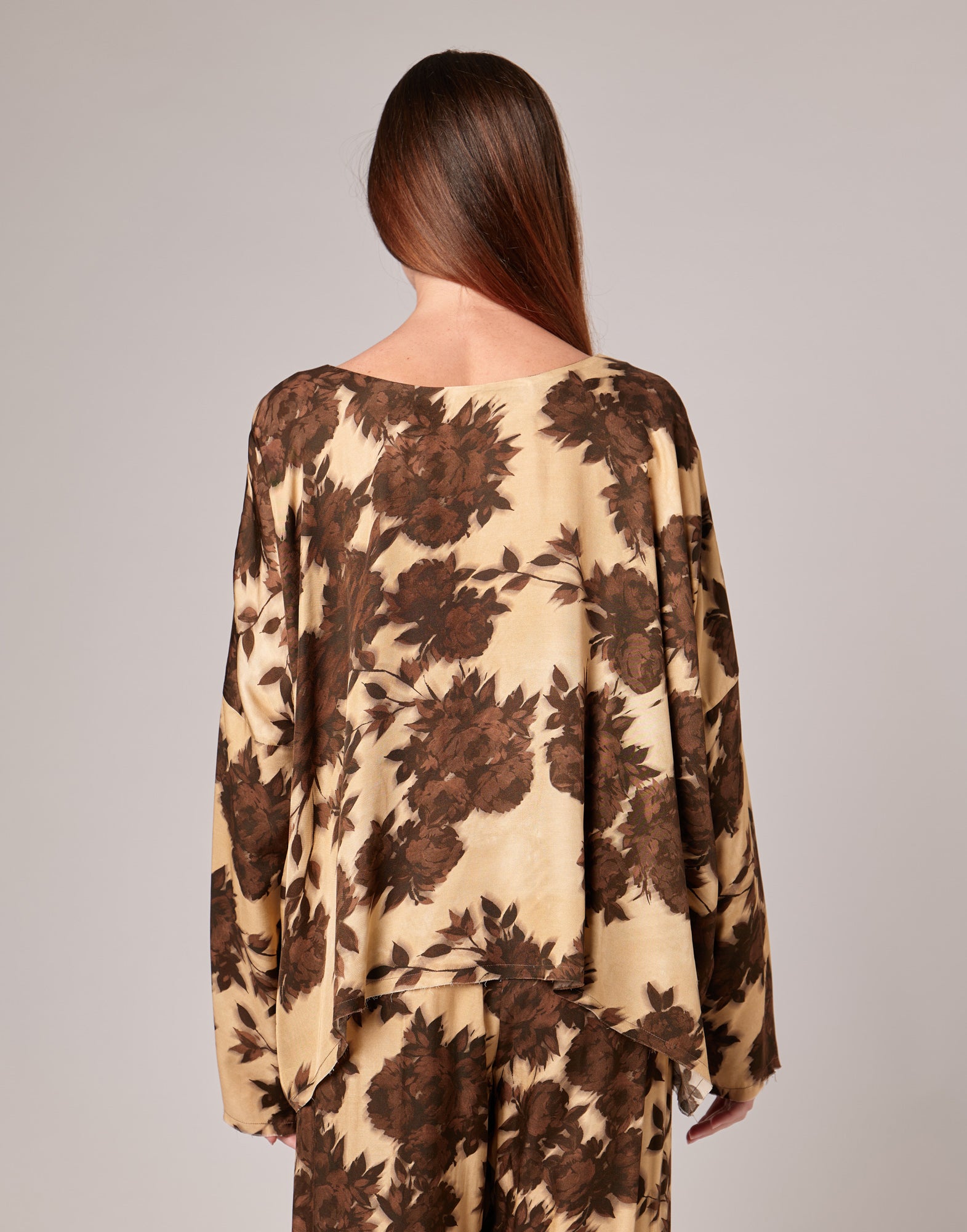 Casacca Morbida in Twill con Stampa Floreale