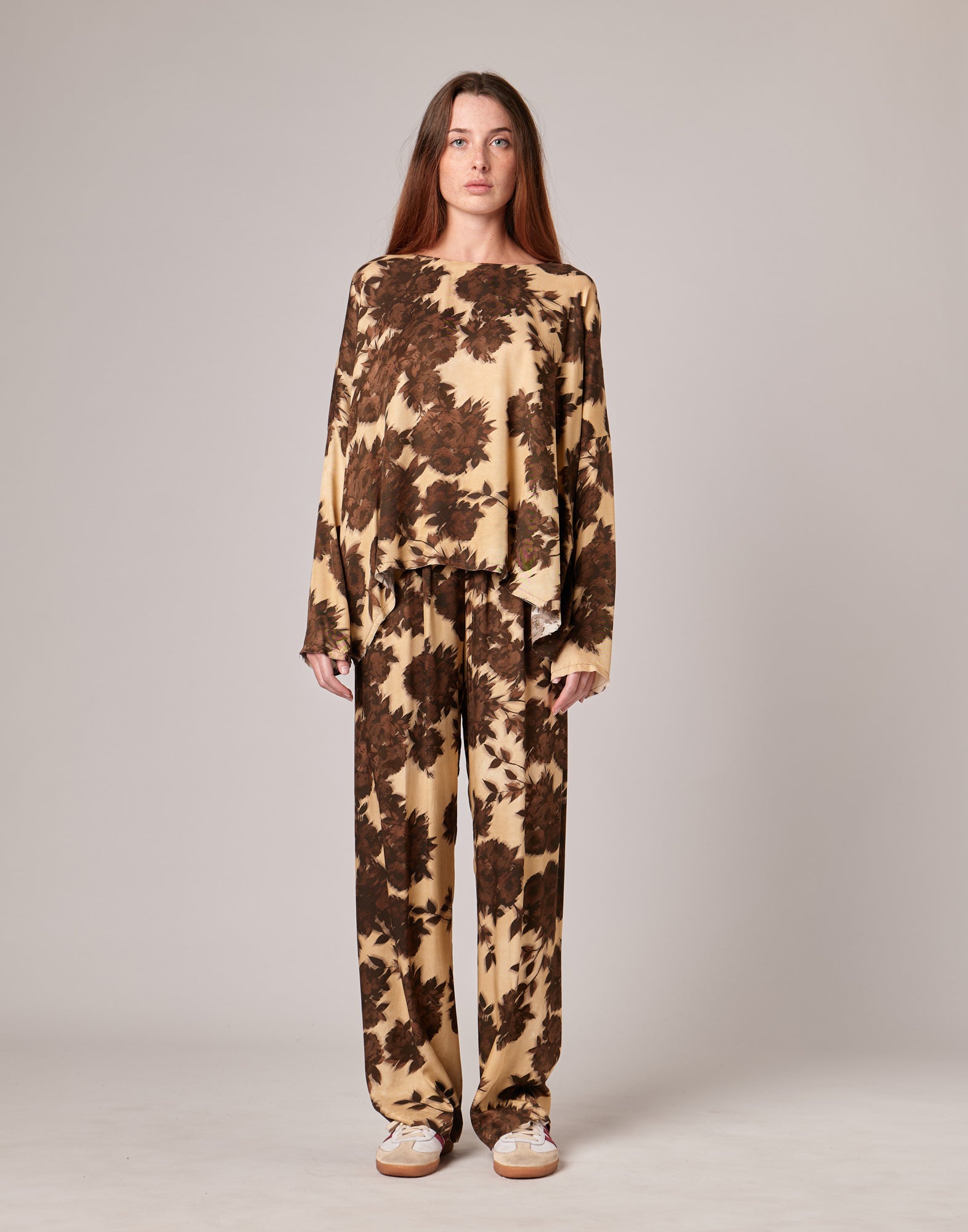 Casacca Morbida in Twill con Stampa Floreale