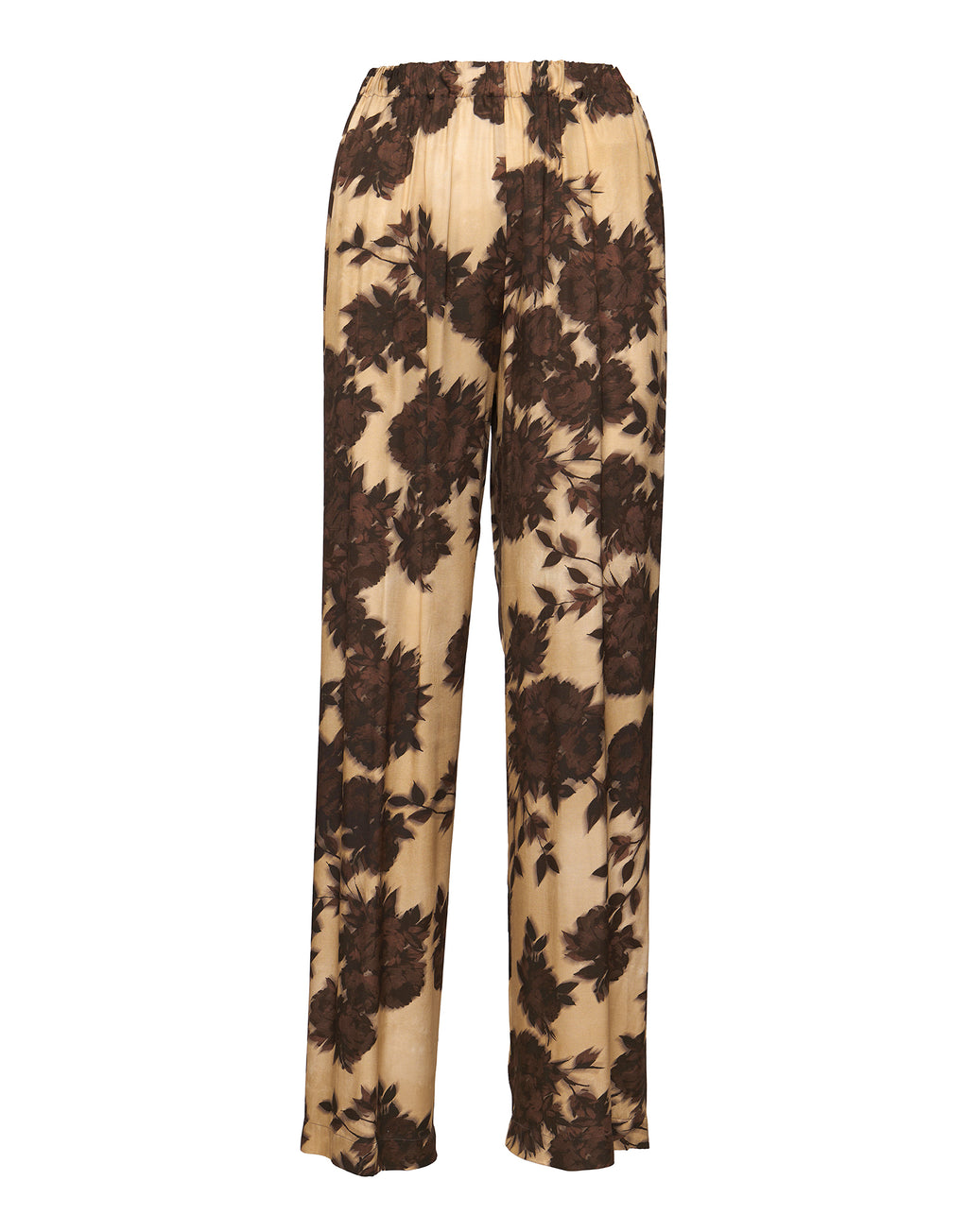 Pantaloni Lunghi Morbidi in Twill con Stampa Floreale