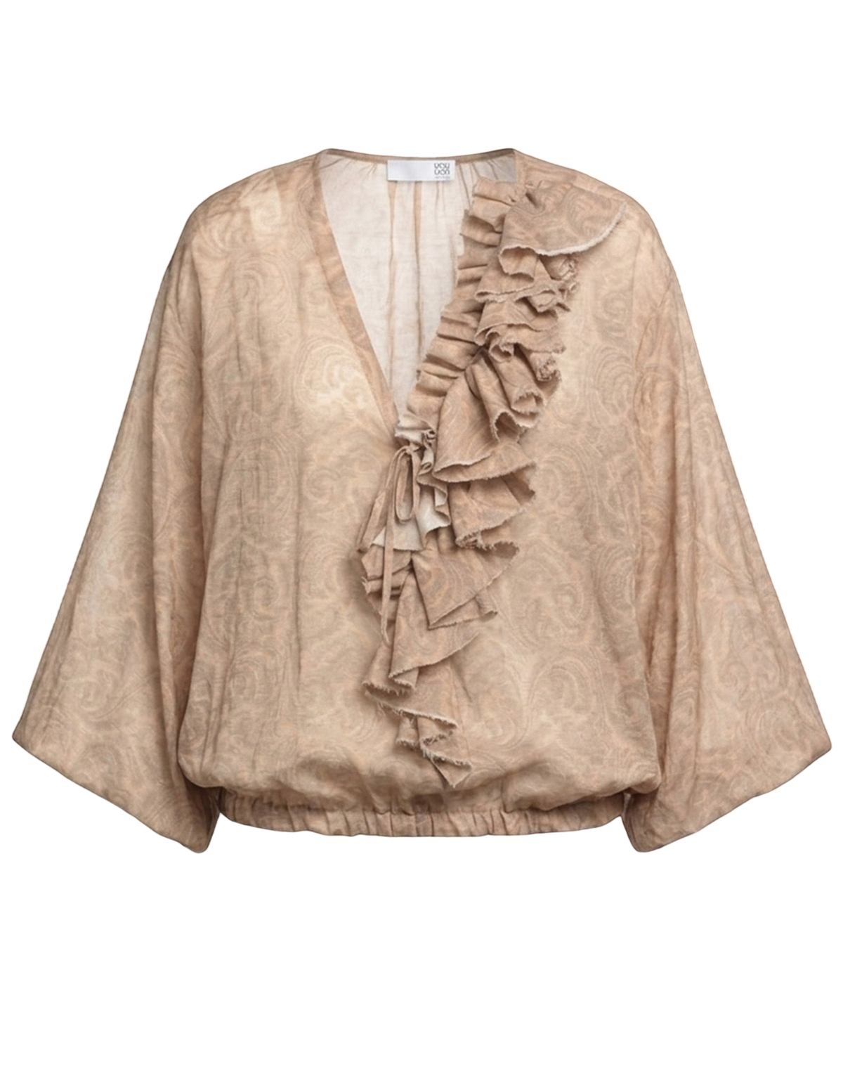 Loose-Fit Cotton Muslin Blouse in Rope Cashmere Print