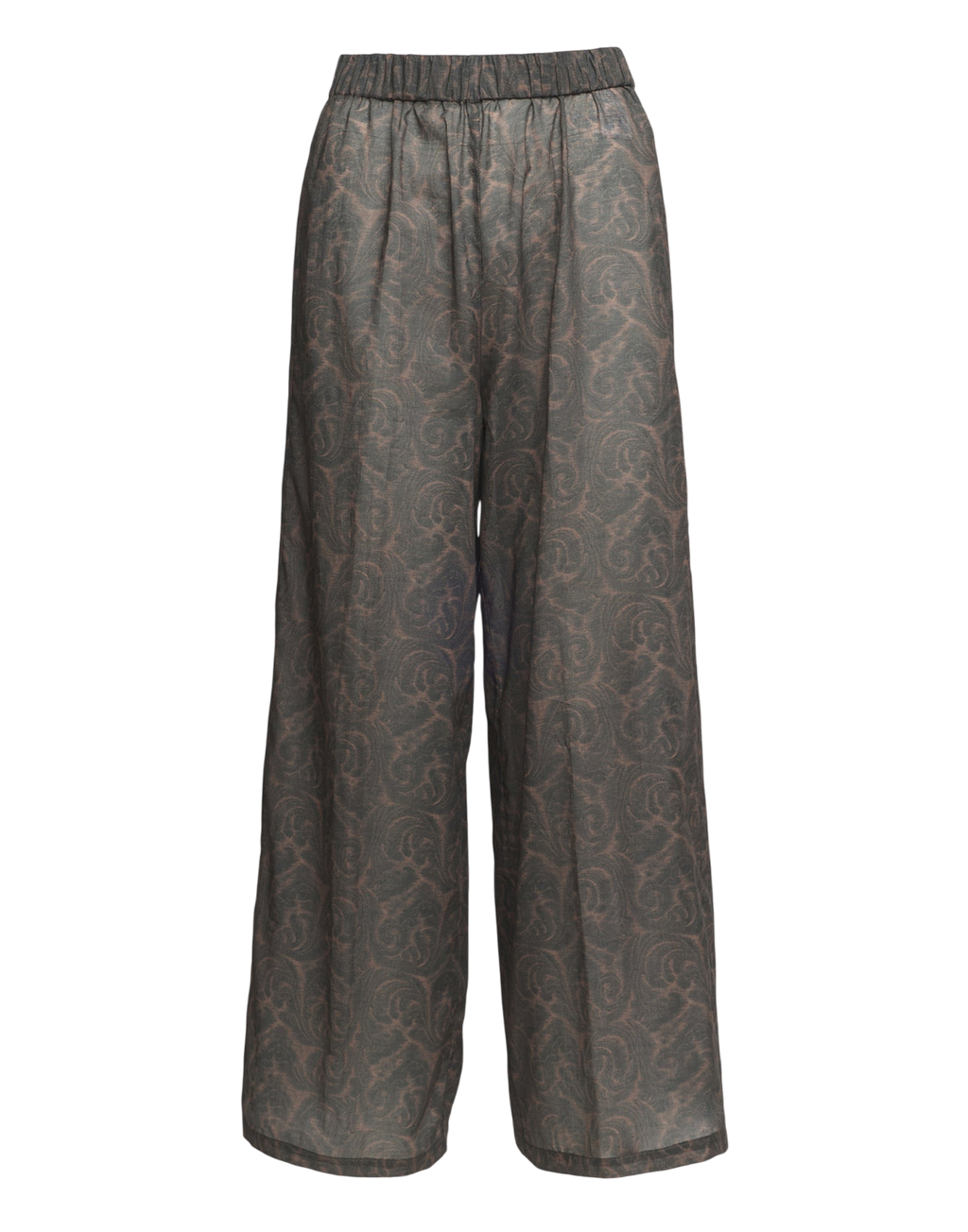 Pantalon large en mousseline de coton imprimé cachemire fonte