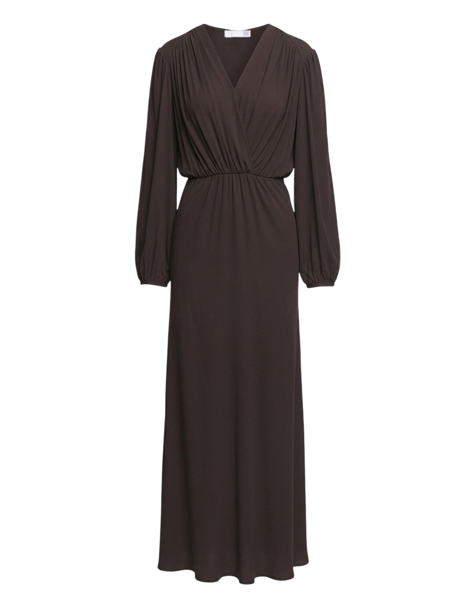 Abito Lungo Incorciato in Crepe de Chine Ciocco