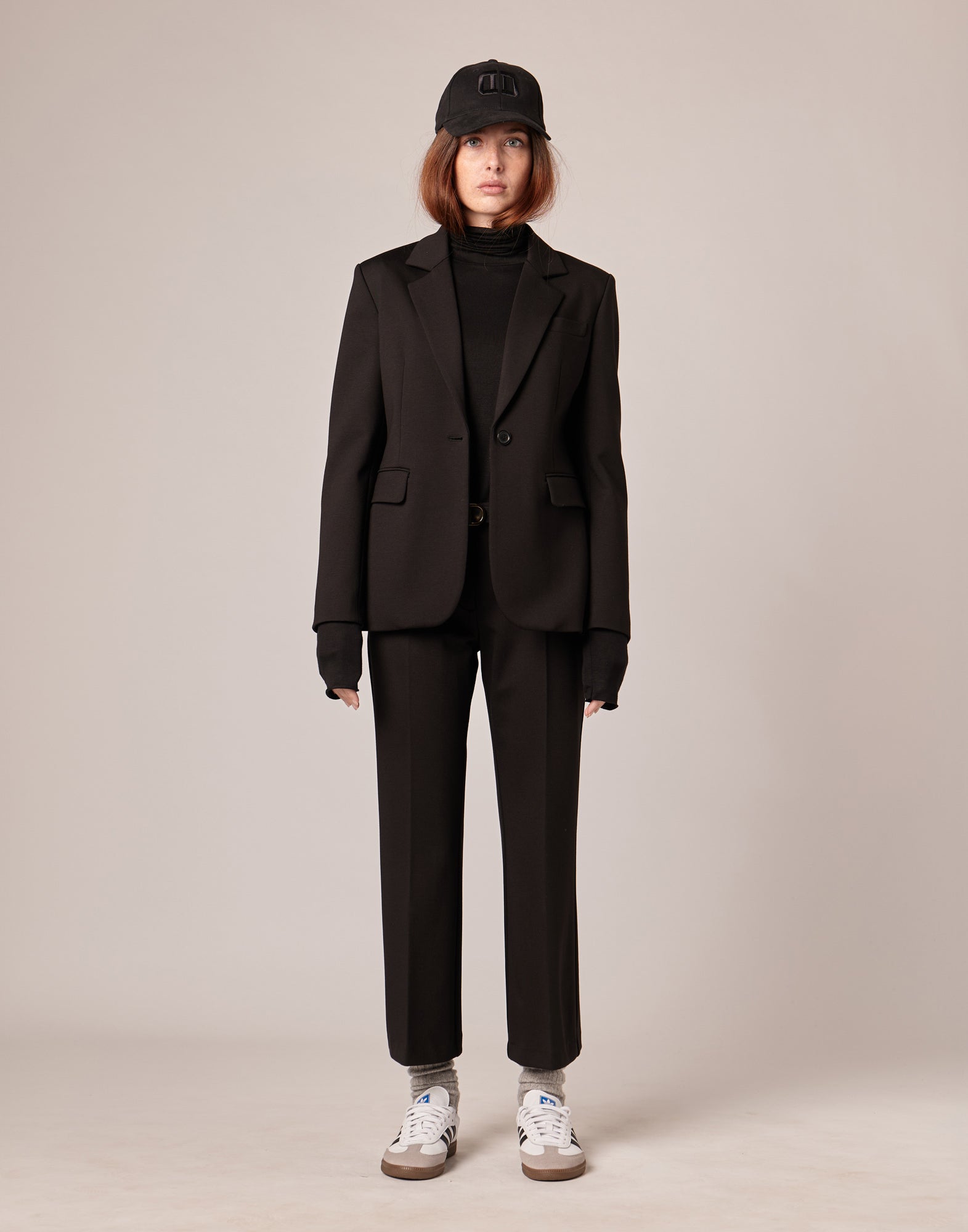 Pantaloni Flare in Punto Milano Nero