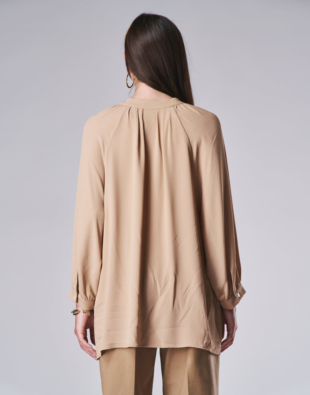 Camicia in Misto Seta Nude
