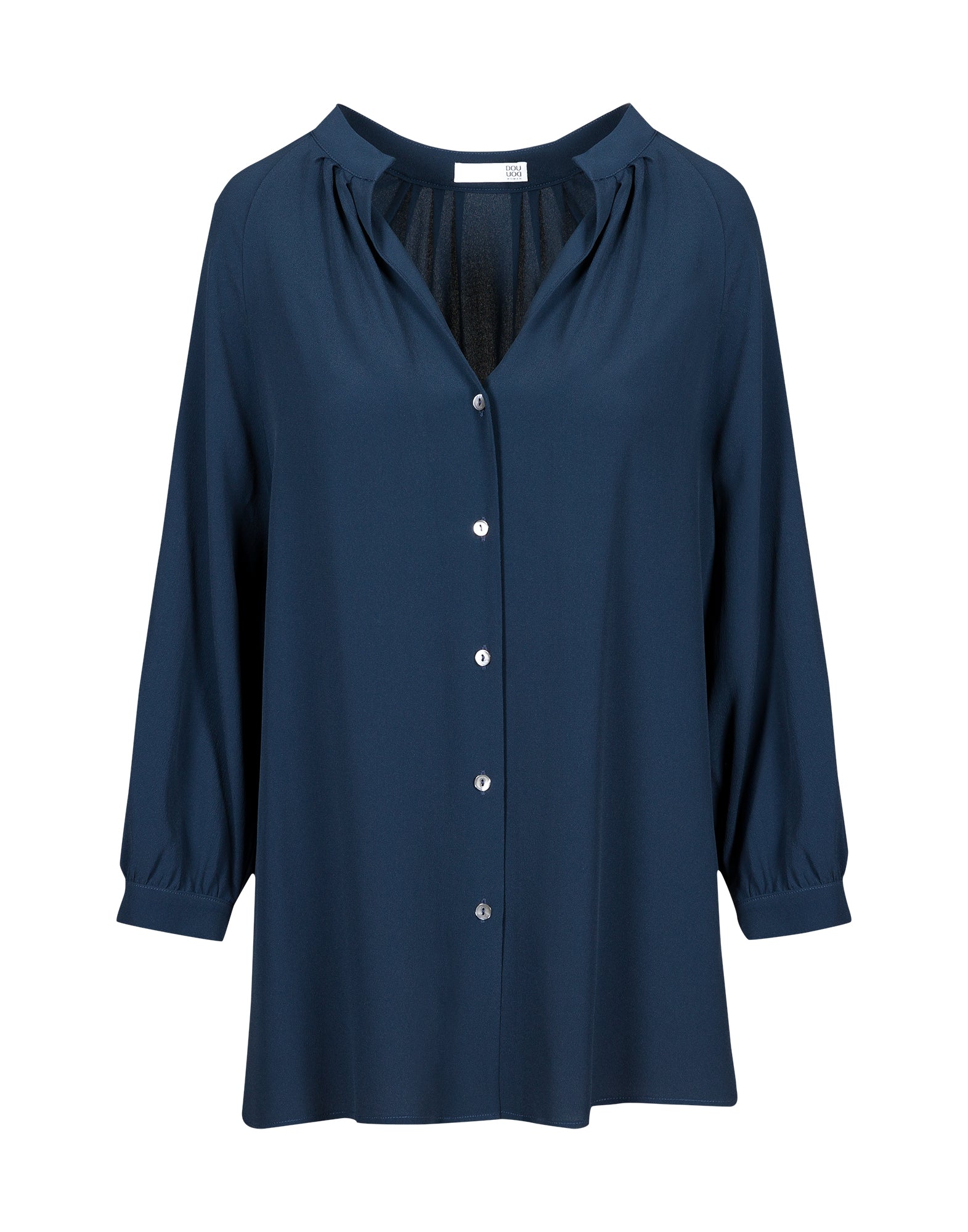 Camicia in Misto Seta Blu