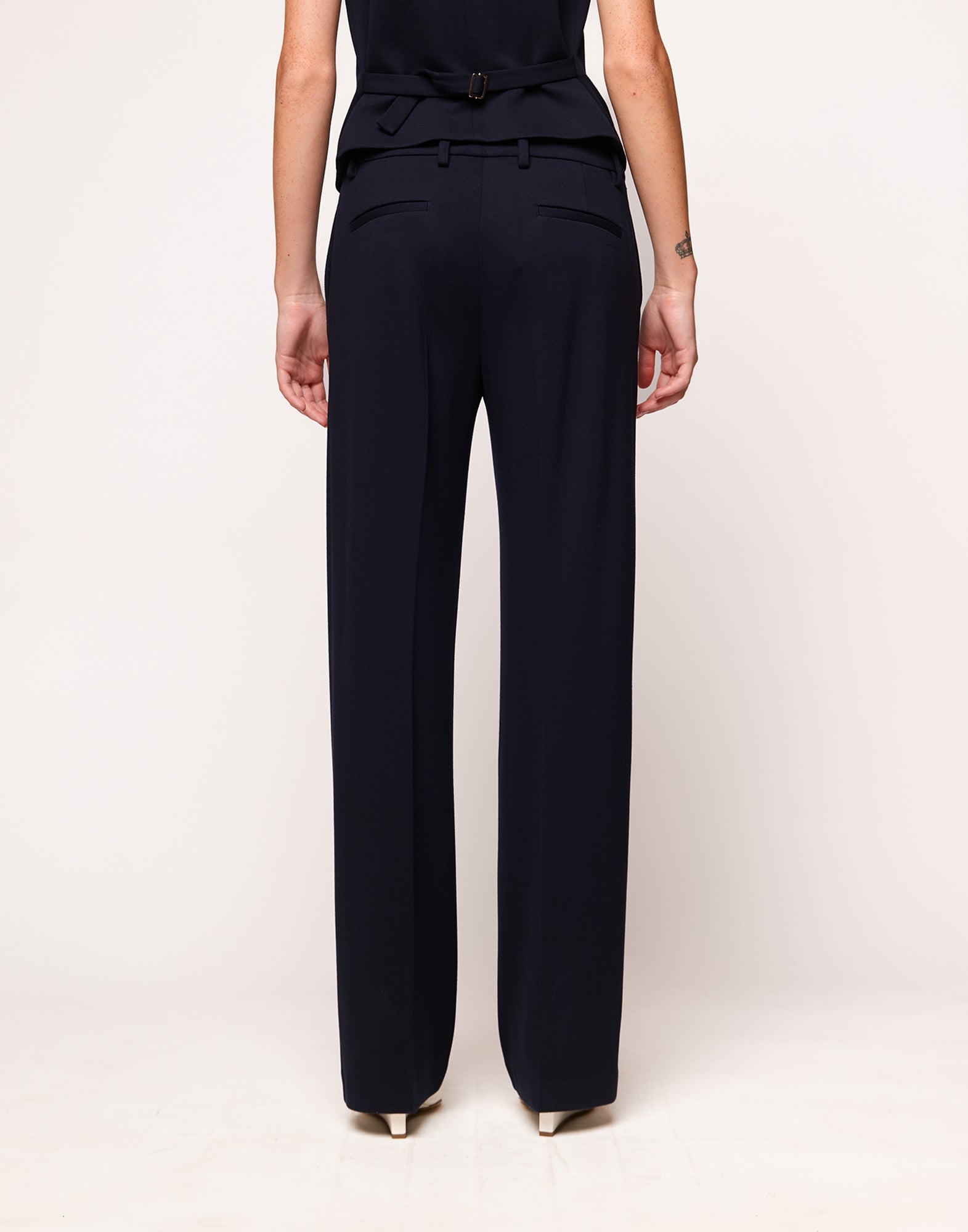 Pantaloni a Uomo in Punto Milano Compact Navy Blu
