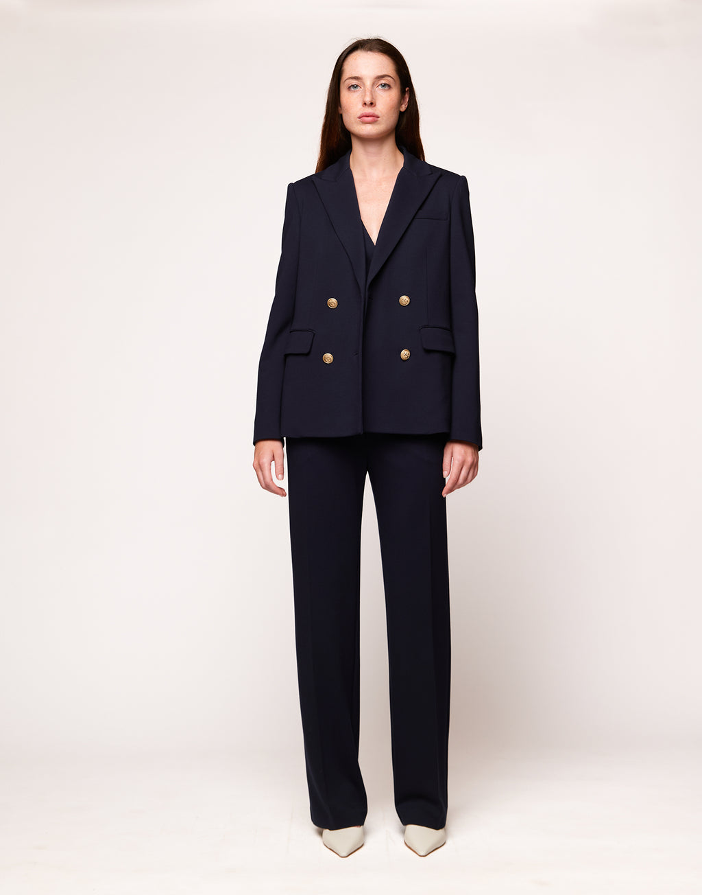 Pantaloni a Uomo in Punto Milano Compact Navy Blu