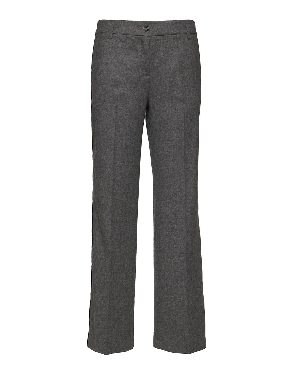 Pantaloni Lunghi in Flanella Misto Lana Stretch Grigio Fumo